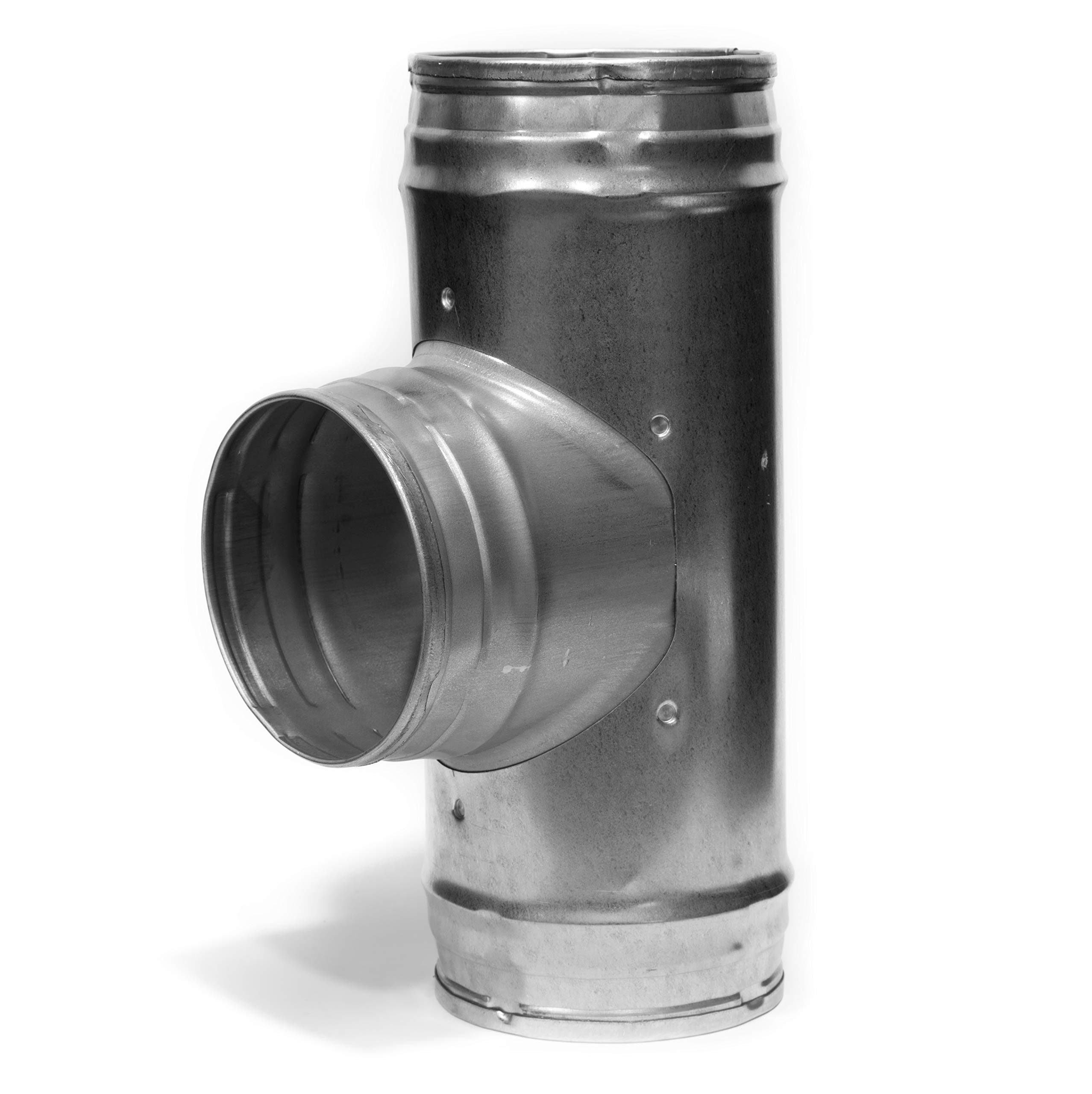 4 Inch 3 Way Duct Connector - T-Shaped Hose Adapter/Splitter for Round Pipe, Extractor Fan, Dryer Vent - Heavy Duty HVAC & Ventilation Fitting for Home, Laundry Room & Workshop Use