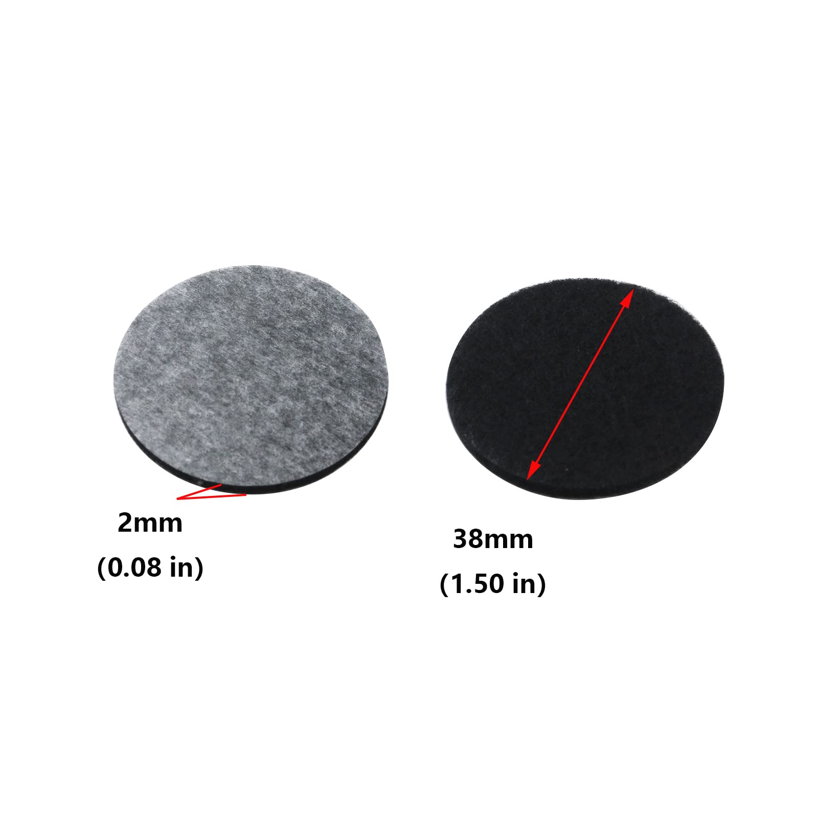 Antrader 1.5 Inch Self-Adhesive Felt Pads for Furniture - 48 Pack Black Round Felt Floor Protectors for Wood Floors, Tables, Chairs - Prevent Scratches & Noise - Perfect for Hardwood, Laminate, Tile Floors in Home & Office
