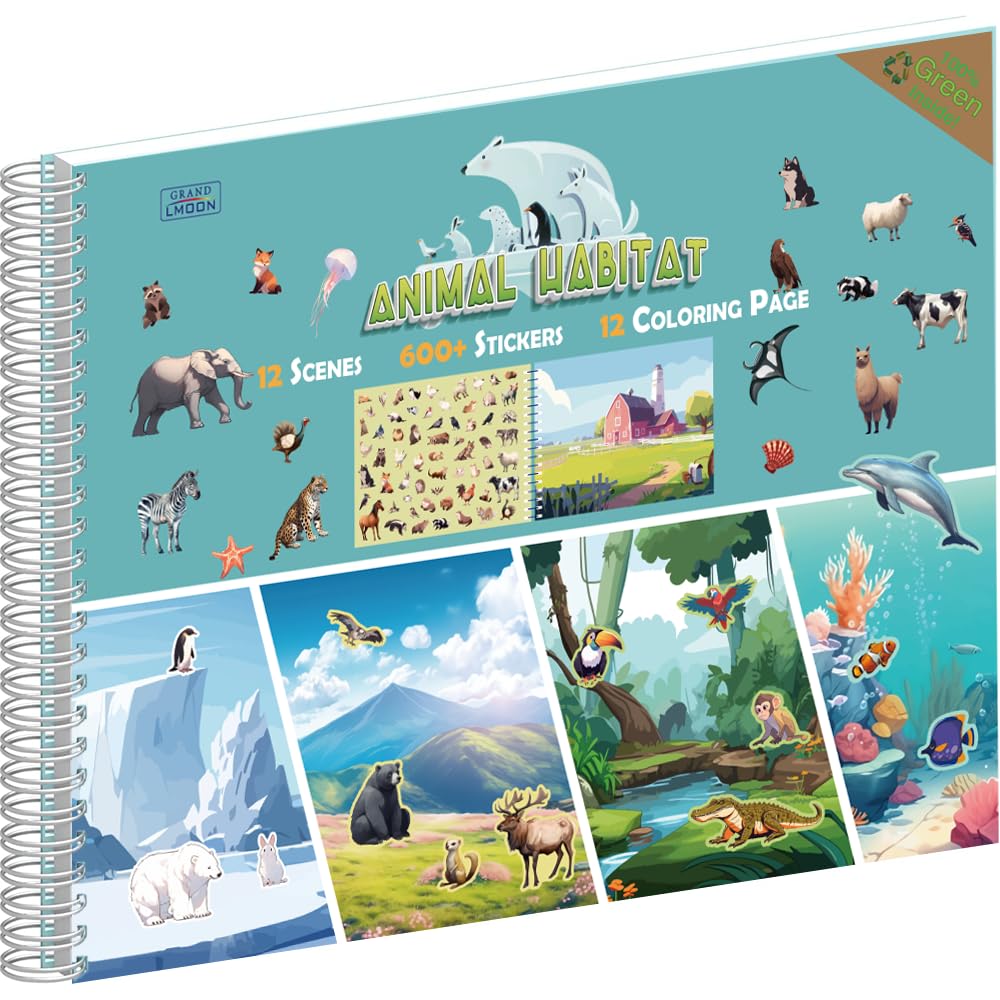 600+ Animal Habitat Stickers for Kids | Creative Learning Activities for Travel & Home