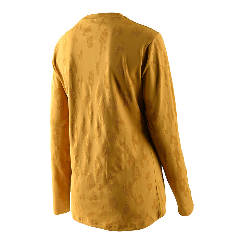 Lilium Women's Long Sleeve Jersey Jacquard Honey Blouse - Soft & Comfortable Casual Top for Work, Office, and Everyday Wear