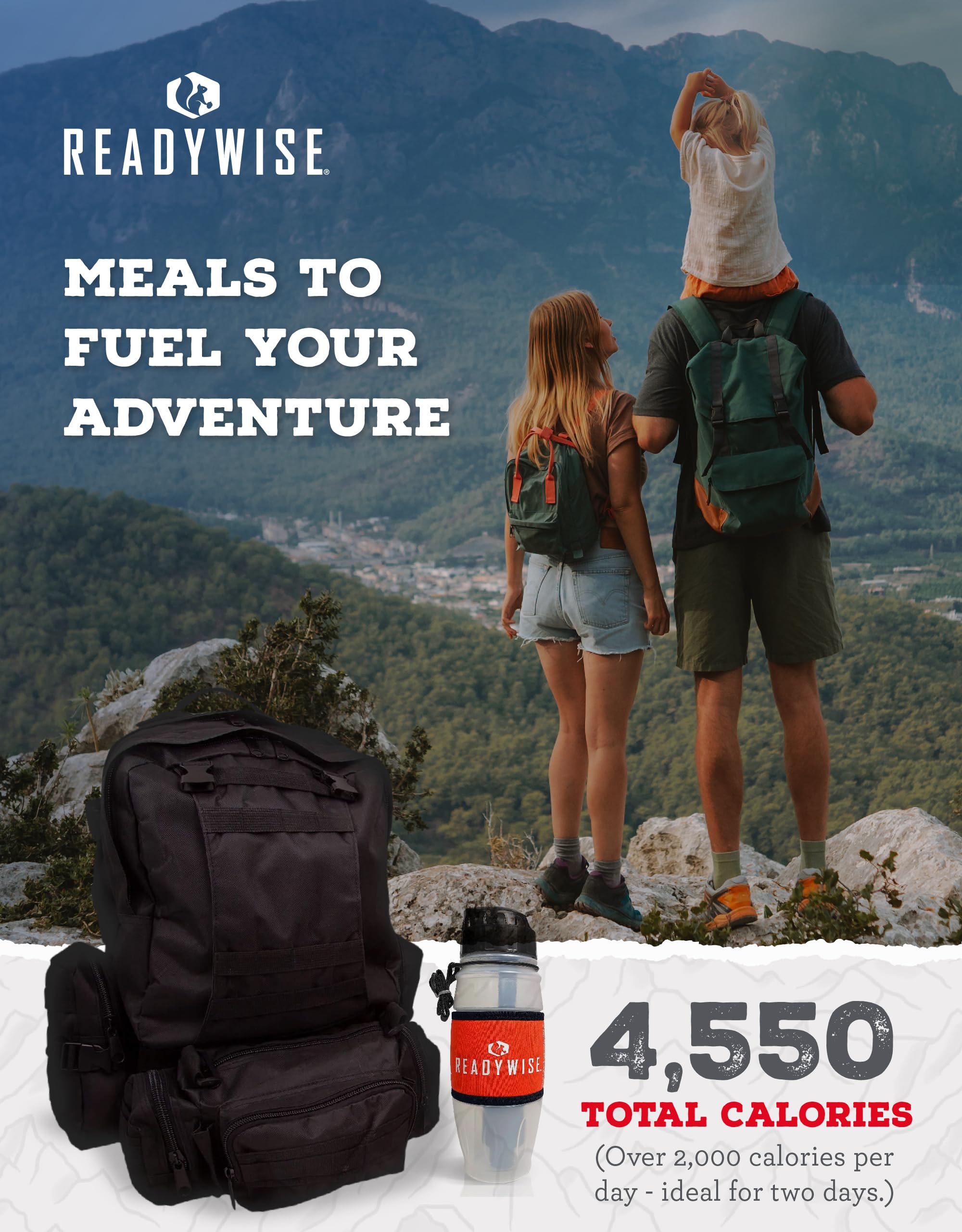 ReadyWise 72-Hour Emergency Survival Backpack Kit | Waterproof Tactical Bug Out Bag with First Aid Supplies, Food & Survival Gear | Perfect for Camping, Hiking & Natural Disasters