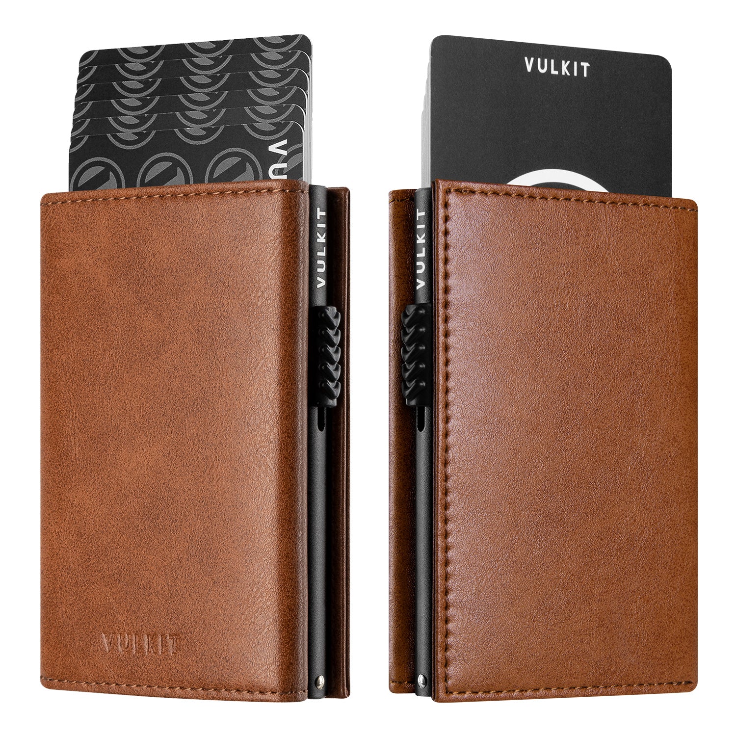 VC302 Side Slider Tri-Fold Wallet with Magnetic Strip Closure & Back Zipper Pocket - Slim RFID Blocking Leather Wallet for Men - Perfect for Business, Travel & Everyday Use
