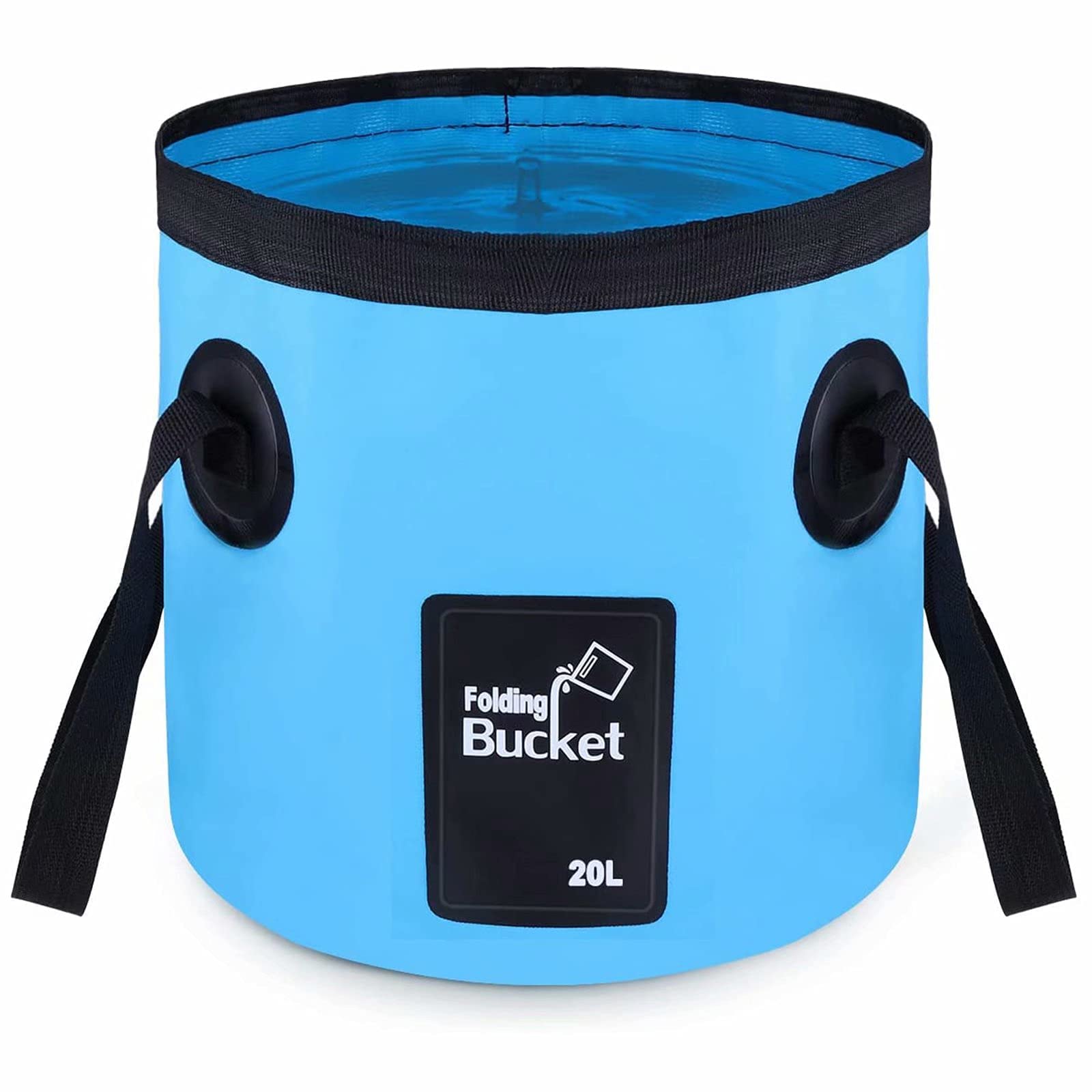 Collapsible Bucket for Camping, Fishing & Outdoor - Portable Folding Water Storage Tank & Wash Basin - Lightweight & Durable (Blue) - Perfect for Hiking, Travel, Emergency Water Storage & Outdoor Activities
