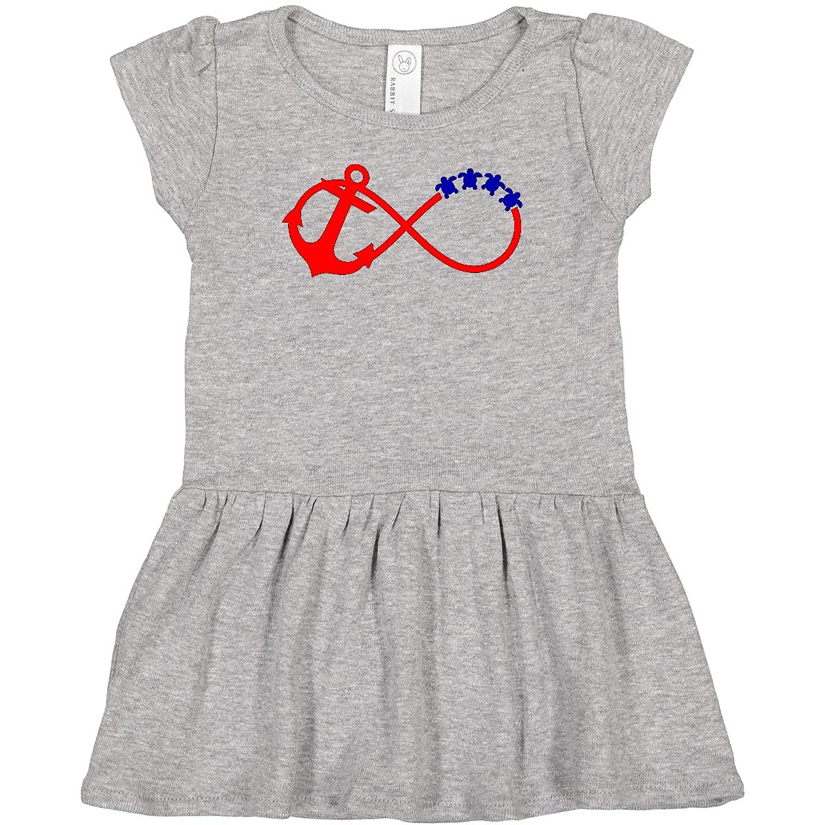 Inktastic Red Anchor Infinity Turtles Infant Dress - Cute Baby Girl Outfit for Casual Wear, Beach Photos & Family Gatherings