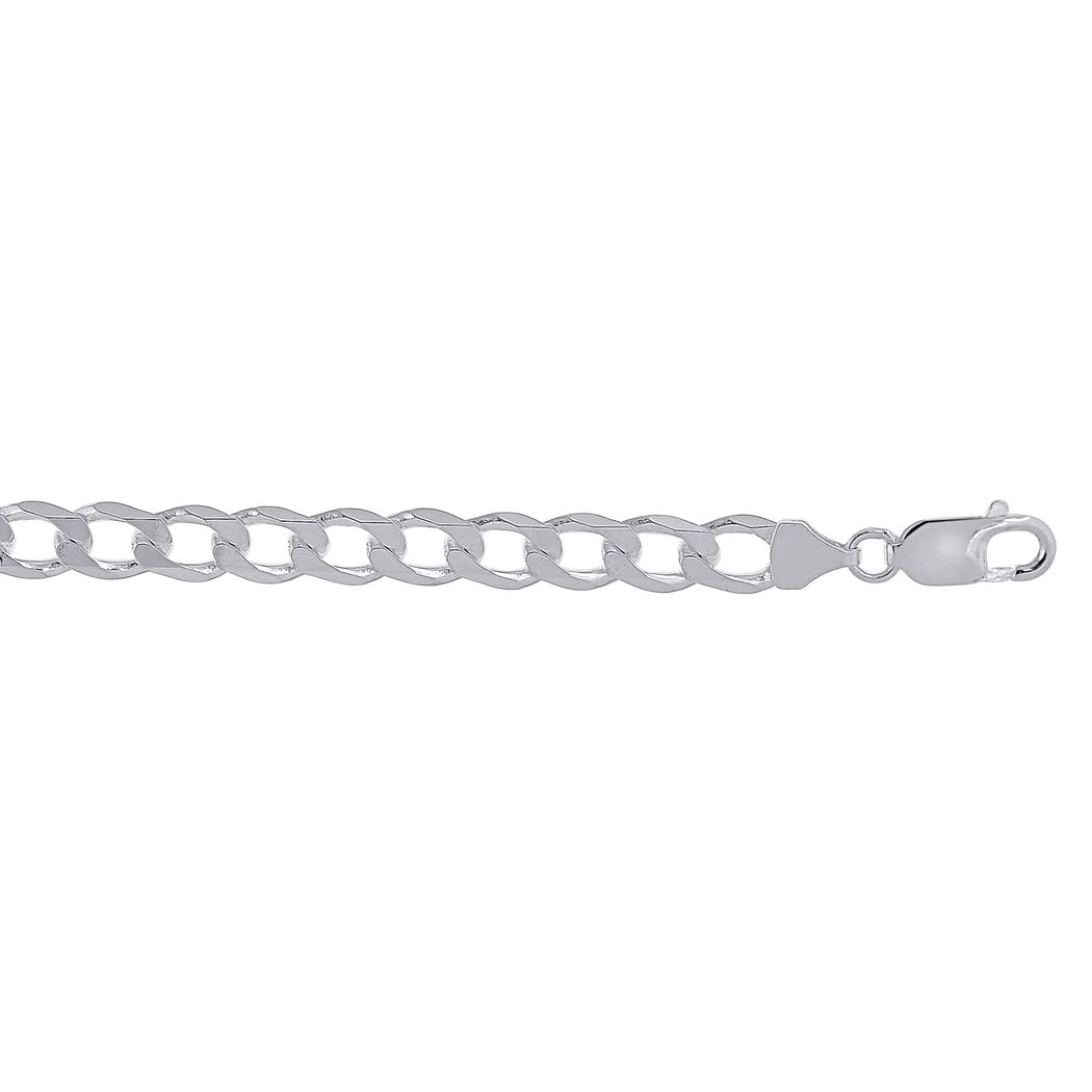 JewelryWeb Rhodium-Plated Sterling Silver 7.8mm Sparkling Cut Pendant Necklace for Women with Lobster Clasp - Perfect for Parties, Weddings & Everyday Elegance