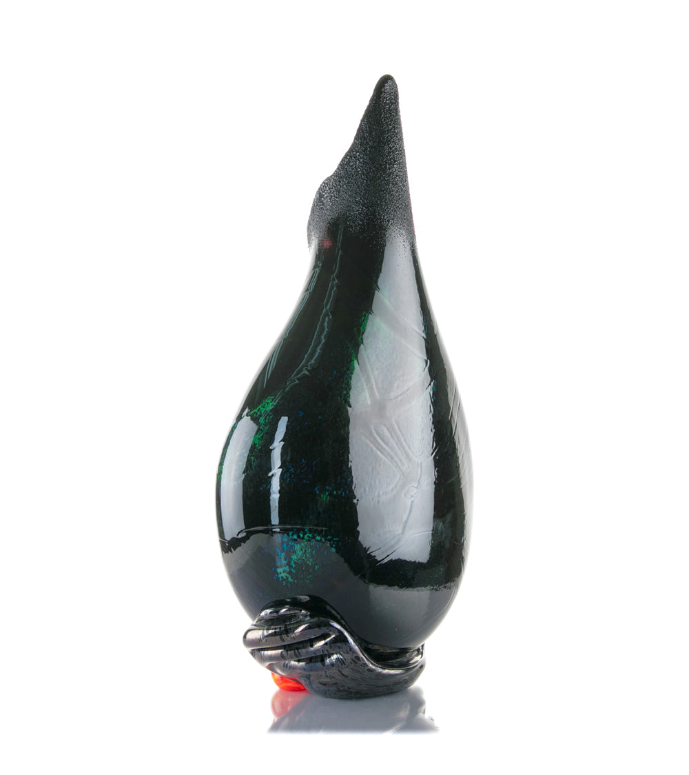 Daniel Moe Black Lava Trail 2 Glass Vessel - Modern Home Decor for Living Room, Office & Wedding Centerpieces