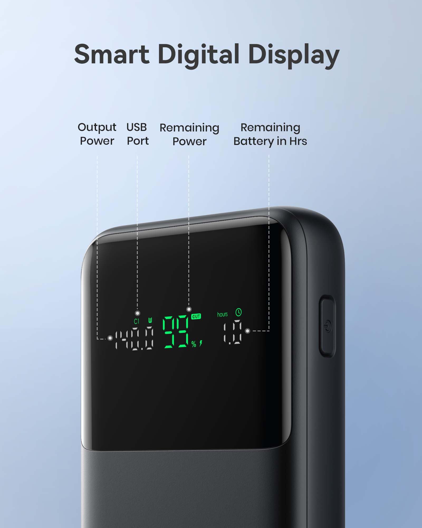 INIU 140W Power Bank 25000mAh - High-Speed Portable Charger with USB-C PD for iPhone 16/15, Samsung Galaxy, iPad, MacBook - Compact Laptop Power Bank with Smart Digital Display - Perfect for Travel, Camping & Emergency Charging