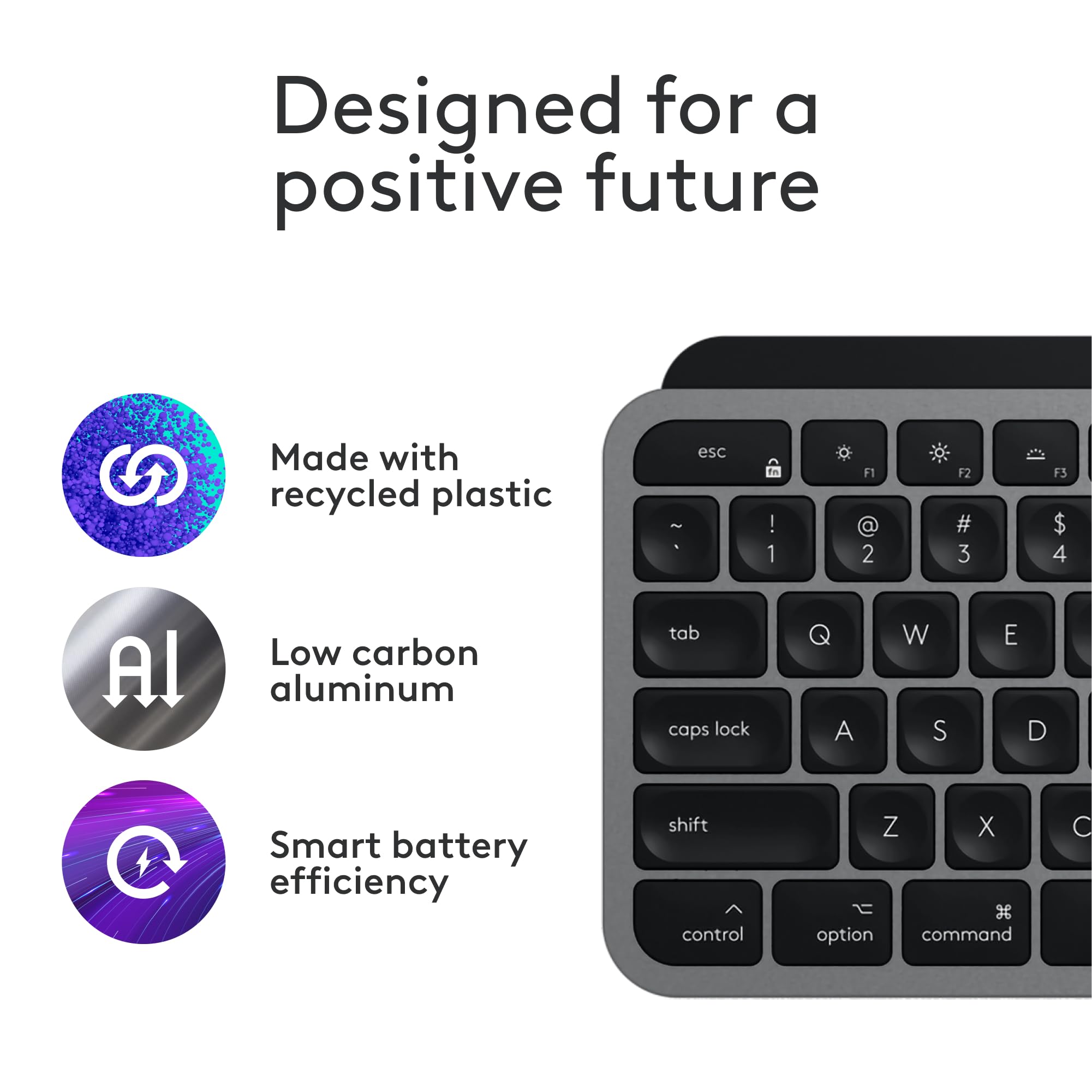 Logitech MX Keys S Wireless Keyboard for Mac - Backlit, Rechargeable, Programmable Keys | Fluid Typing for MacBook Pro, Air, iMac & iPad | Perfect for Home Office, Remote Work & Creative Professionals (Space Grey)