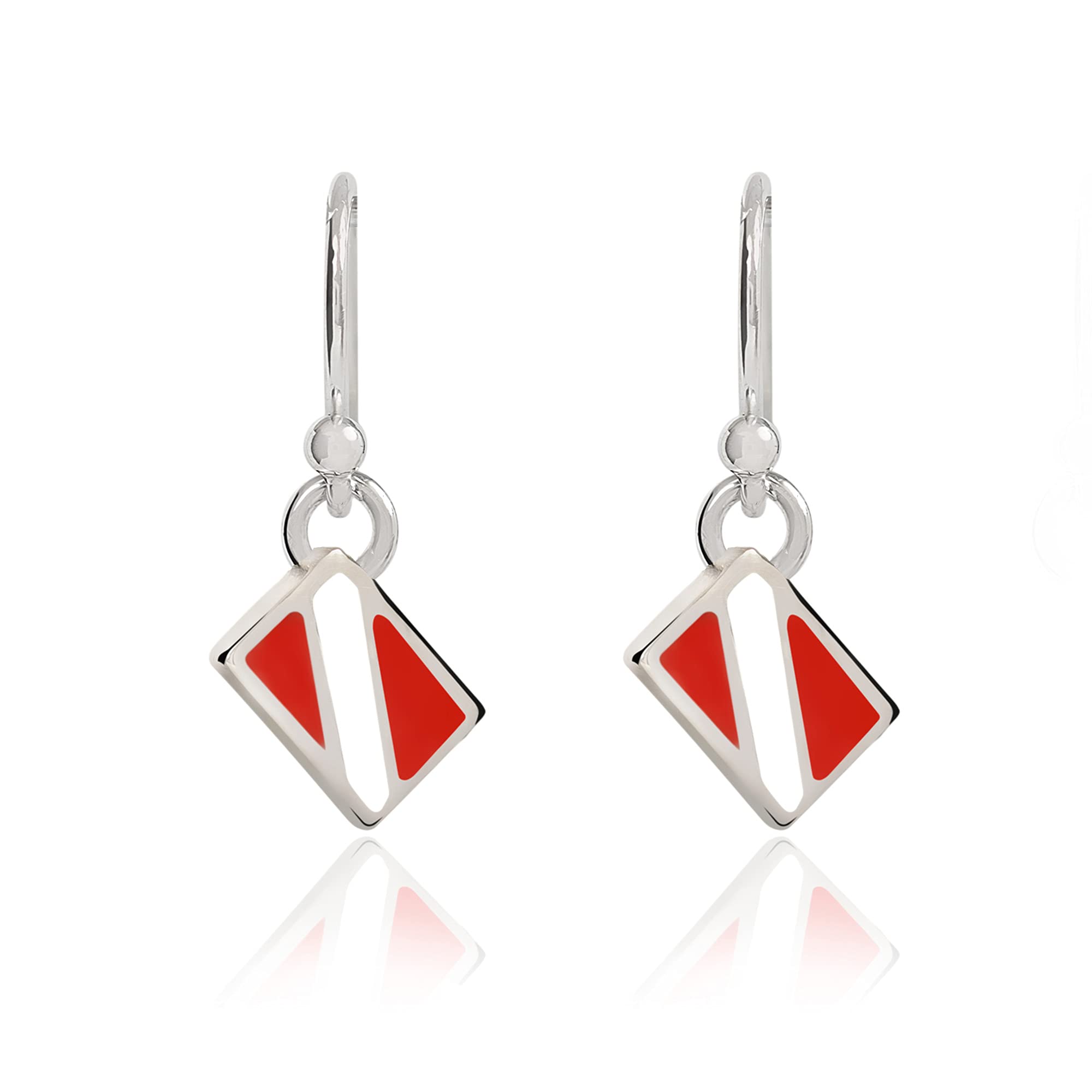 Sterling Silver Scuba Diving Earrings for Women - Dive Flag Charm Jewelry - Perfect Gift for Female Scuba Divers - Ideal for Underwater Adventures, Beach Vacations & Ocean-Themed Parties