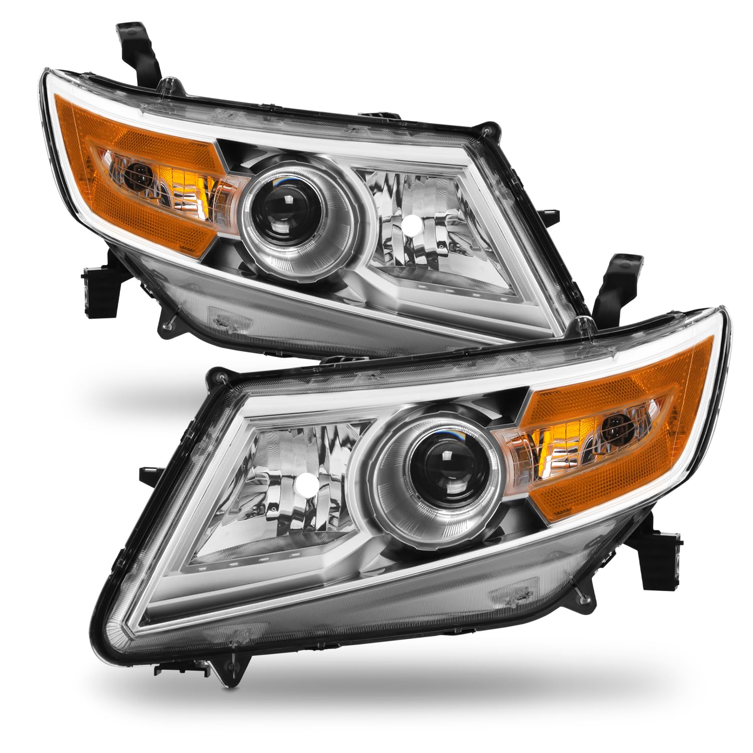 AKKON Amber Corner Halogen Headlights Pair for 2011-2017 Honda Odyssey - Left & Right Replacement - Perfect for Night Driving & Enhanced Visibility