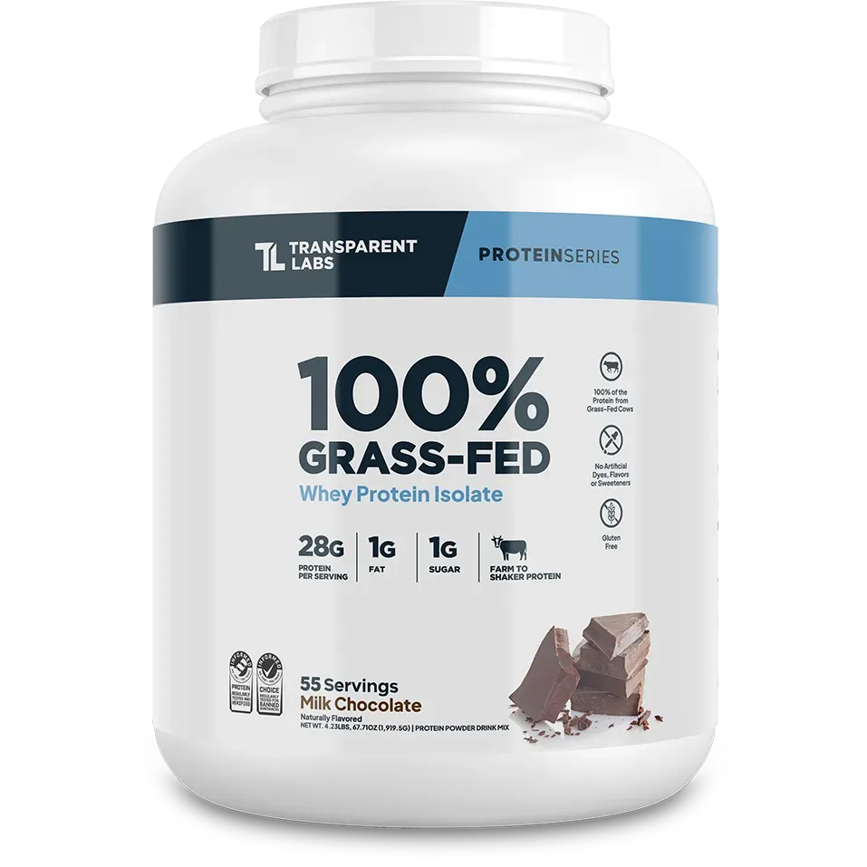 Transparent Labs 100% Grass Fed Whey Protein Isolate Powder - Premium Low Carb Protein Supplement for Muscle Recovery & Weight Loss - Ideal for Post-Workout, Smoothies & Baking
