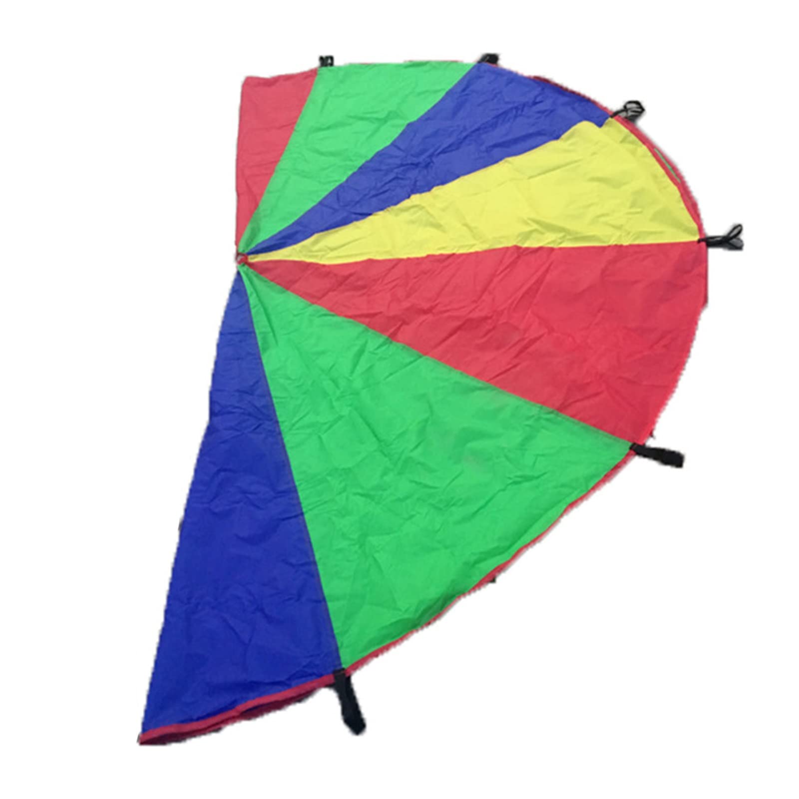 ALJHXM 9m/29.5ft Rainbow Play Parachute - Outdoor Kids Toy for Team Games, Trampoline Cover & Picnic Mat | Colorful & Durable for Backyard, School PE & Birthday Parties