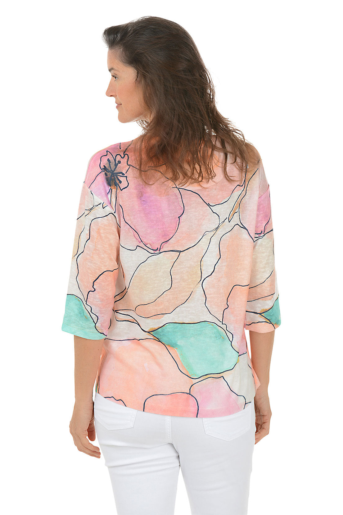 Women's Pink Floral Boat Neck Knit Top - Soft Stretchy Casual Blouse for Spring & Summer Outfits | Perfect for Date Nights, Office Wear & Weekend Brunch