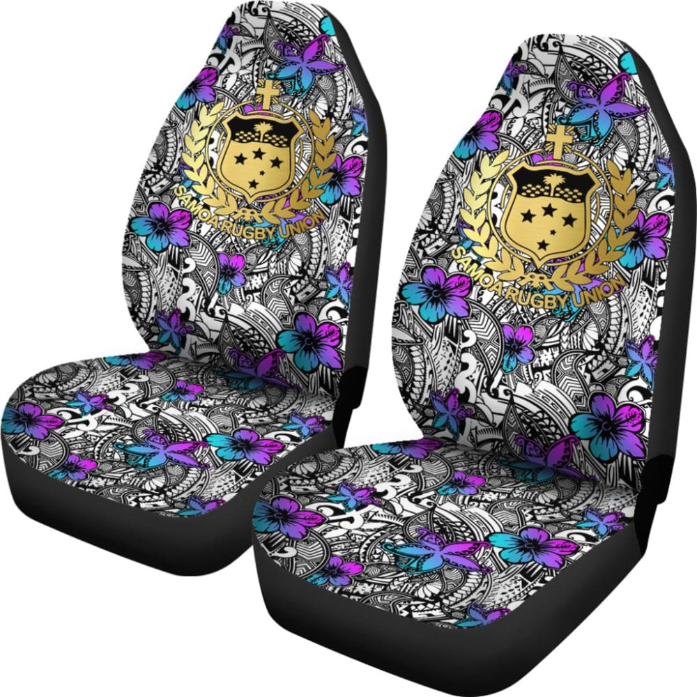 American Samoa Car Seat Cover - Hibiscus Ocean Flowers Design 211904 | Durable & Stylish for Cars, Trucks, SUVs