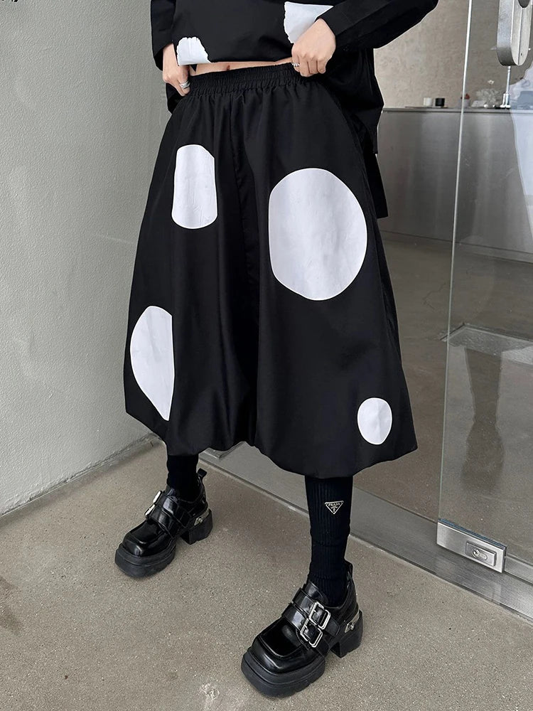 Black Dot Oversized Asymmetrical Shirt Dress Two-Piece Set with Lapel Long Sleeve - Women's Fashion Outfit for Spring & Fall 2025 (Style 1DH9366) | Perfect for Office Wear, Date Nights & Casual Outings