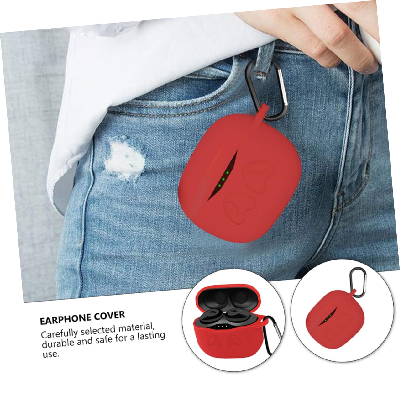DOITOOL Hard Protective Case for Over-Ear Headphones - Durable Headset Cover (Red) - Perfect for Travel, Gym & Daily Storage