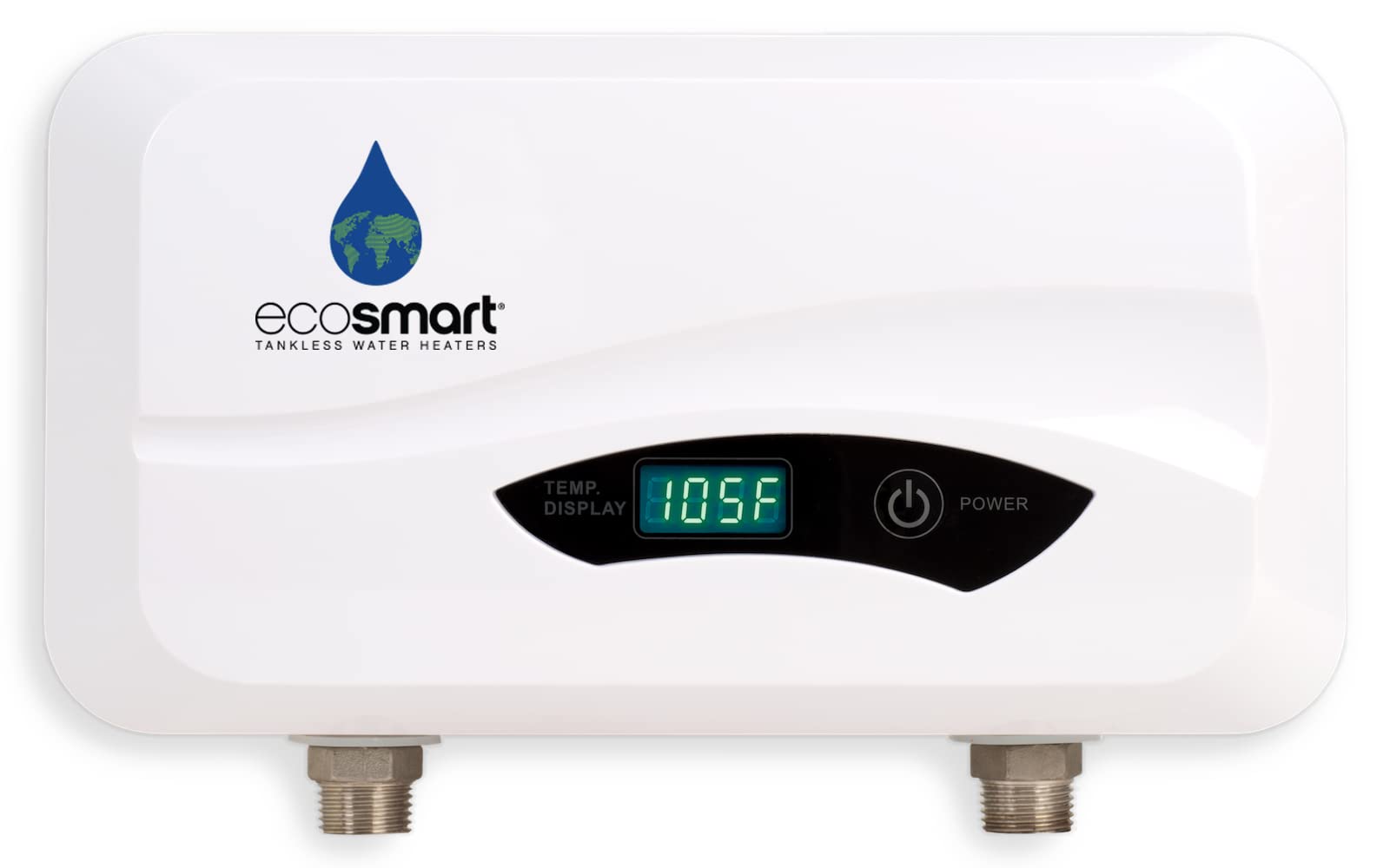 EcoSmart POU-6 6KW Tankless Electric Water Heater - Under Sink Instant Hot Water System for Kitchen, Bathroom & RV (1/20, 1/40, 1/95 GPM, White) - Perfect for Small Homes, Apartments & Energy-Efficient Living