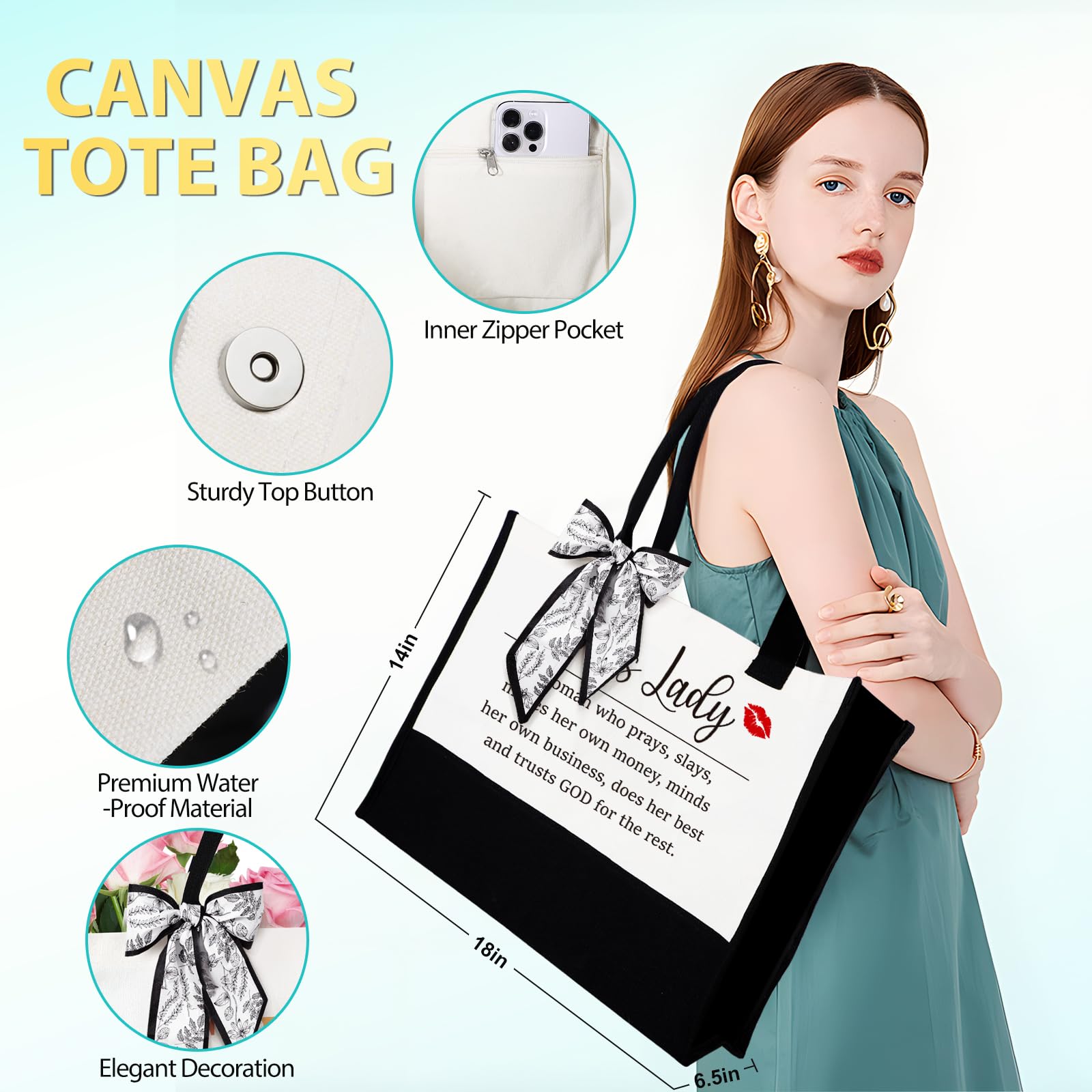 Funny Boss Lady Gifts for Women - Best Office Appreciation Present with Canvas Tote Bag - Perfect for Christmas, Birthday & Boss Day - Ideal for Workplace Recognition & Employee Appreciation