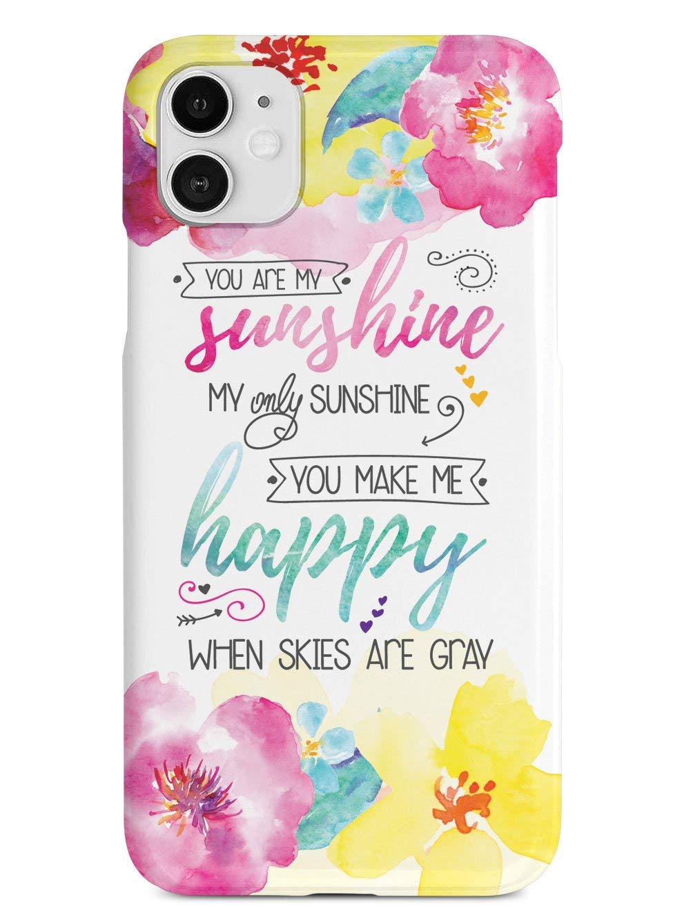 Inspired Cases - Compatible with iPhone 12 Case - 3D Textured Protective Phone Cover for Apple iPhone 12 - 'You Are My Sunshine' Design - White - Perfect for Daily Use, Travel & Gift Giving