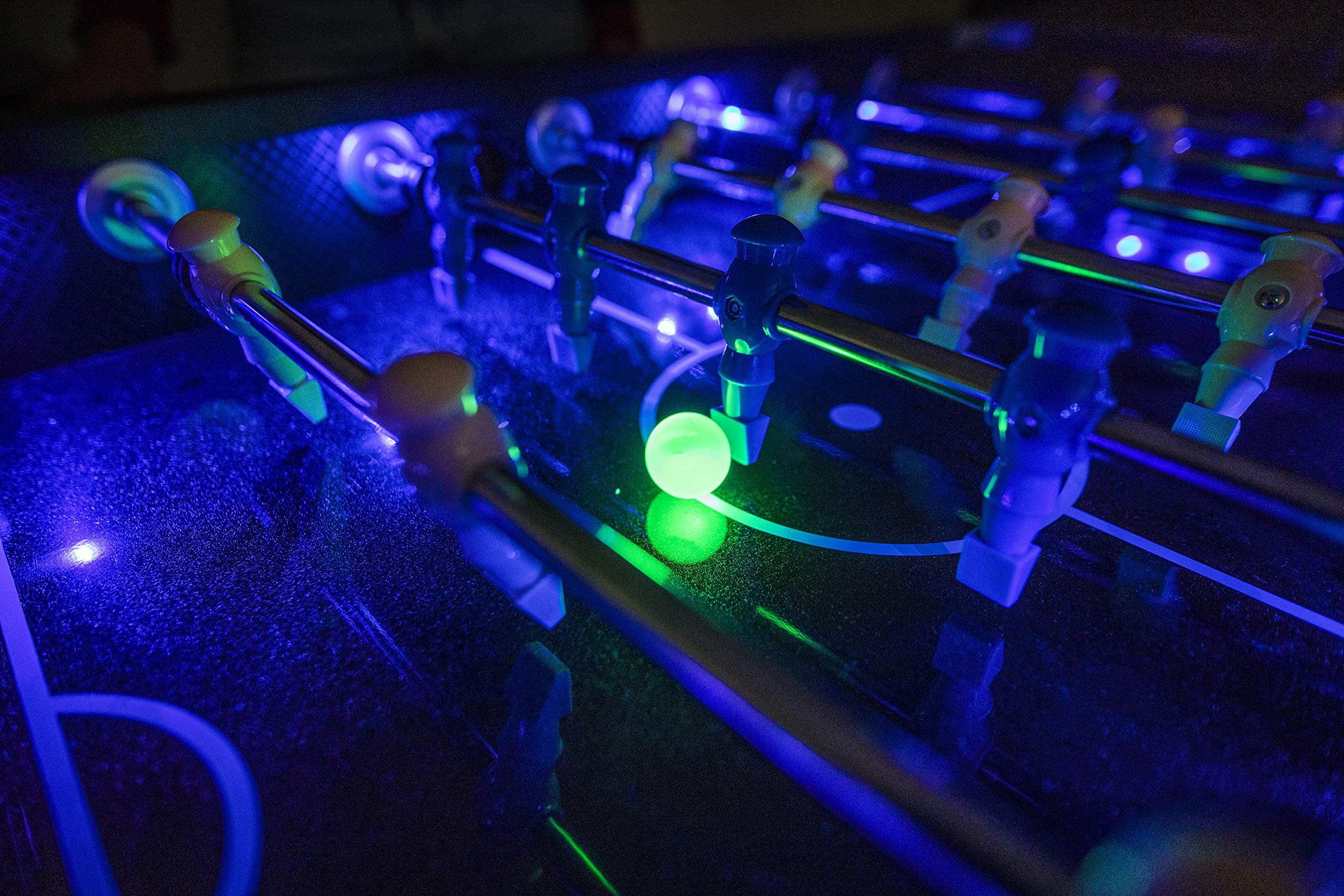 Atomic LED Light Up Foosball Table - Glow in The Dark Game for Adults & Kids - Perfect for Game Rooms, Basements, and Party Entertainment