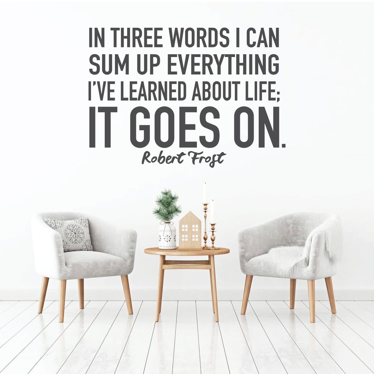 Inspirational Wall Decal - 'It Goes On' Robert Frost Quote Vinyl Art Sticker for Home, Bedroom, Living Room Decor - Perfect for Nursery, Office & Dorm Room Wall Art