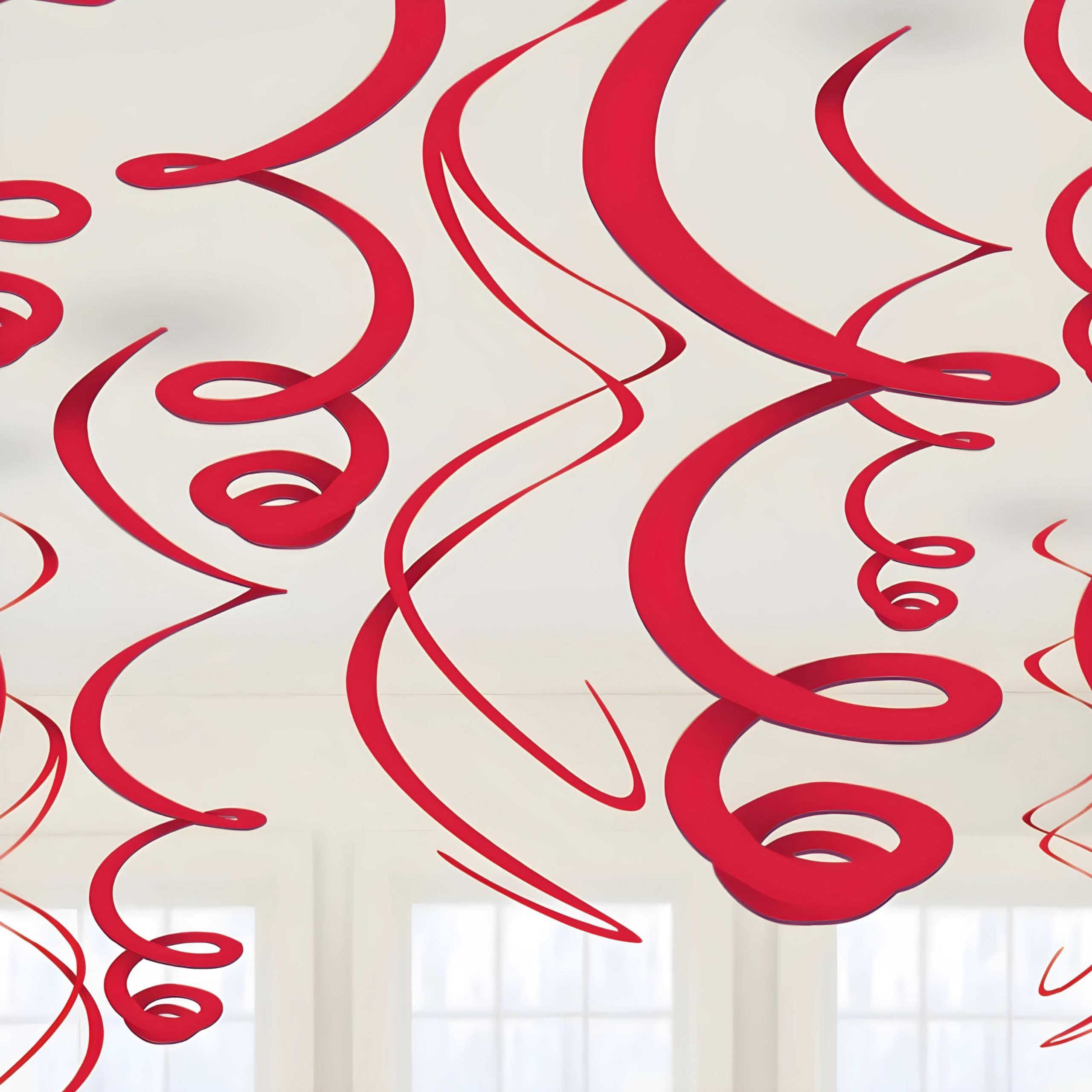 SWIRL DEC PL APPLE RED (12/144) - Premium Party Decorations for Birthdays, Weddings & Events - Bulk Pack of 144