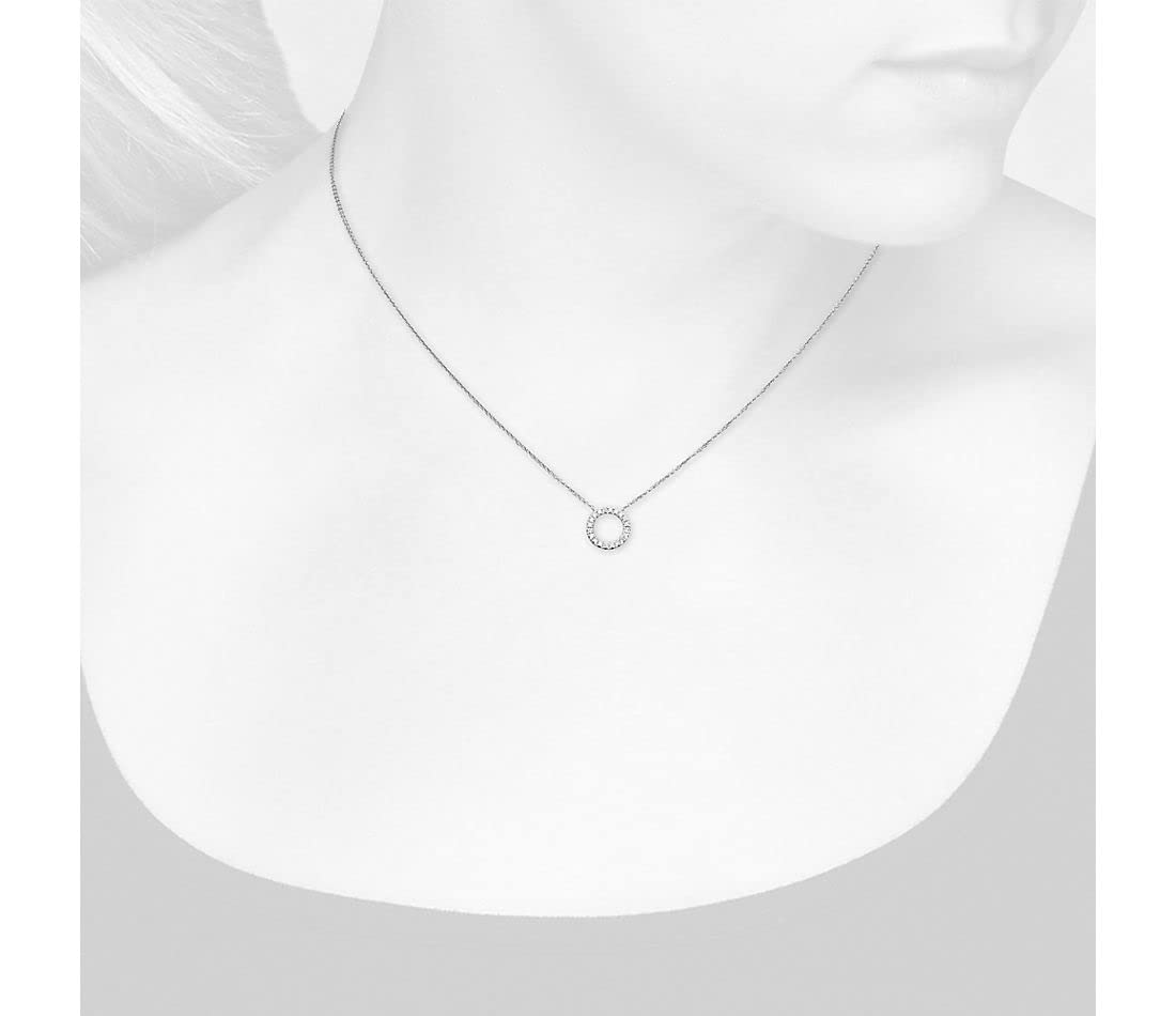925 Sterling Silver Gemstone Circle Pendant Necklace - Handmade Pave Setting Charm for Women | Perfect for Gifts, Parties, and Everyday Elegance