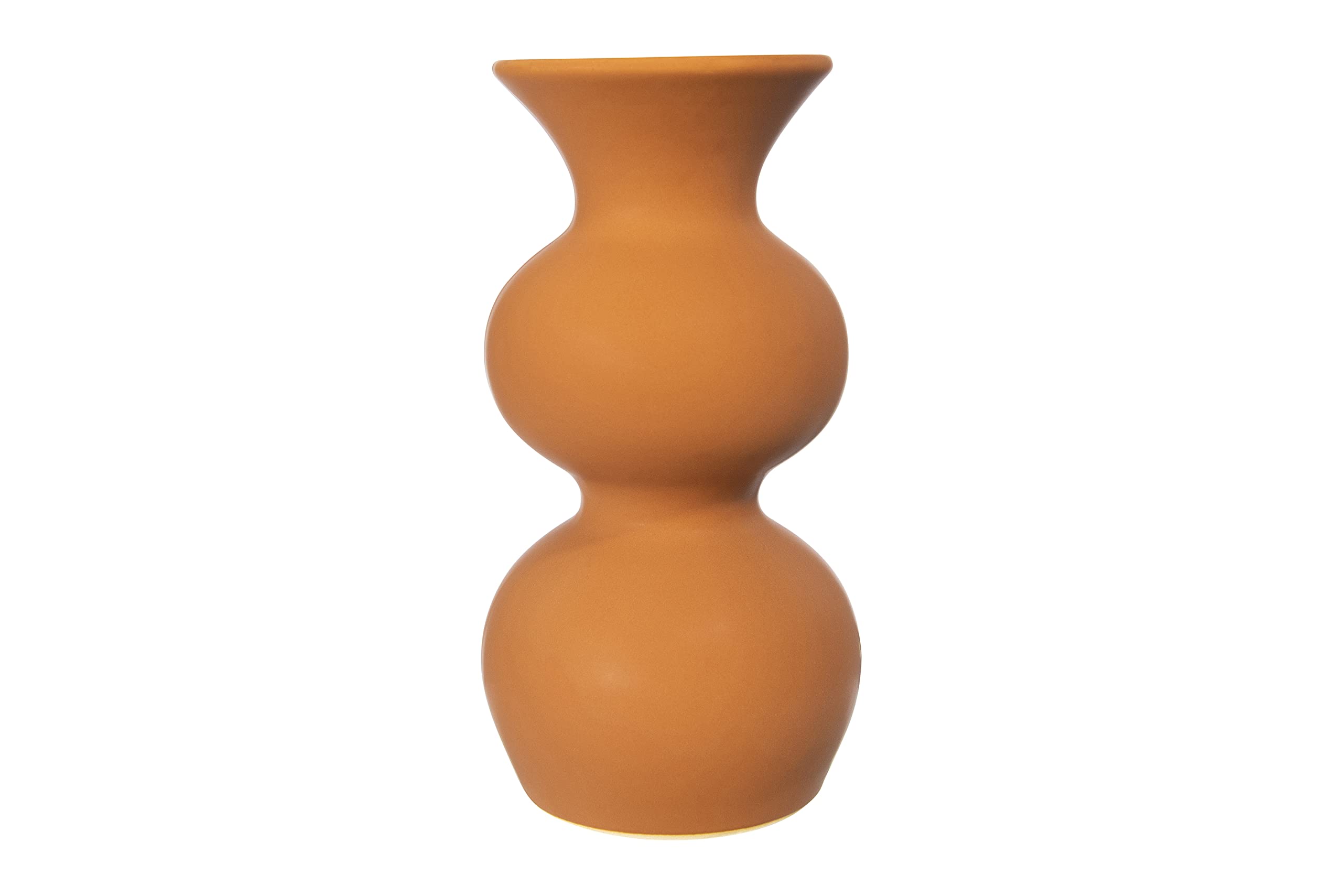Bloomingville AH0881 Ceramic Vase - Handcrafted Brown Decorative Vase for Home & Office Decor - Perfect for Flowers, Centerpieces, and Modern Interior Design
