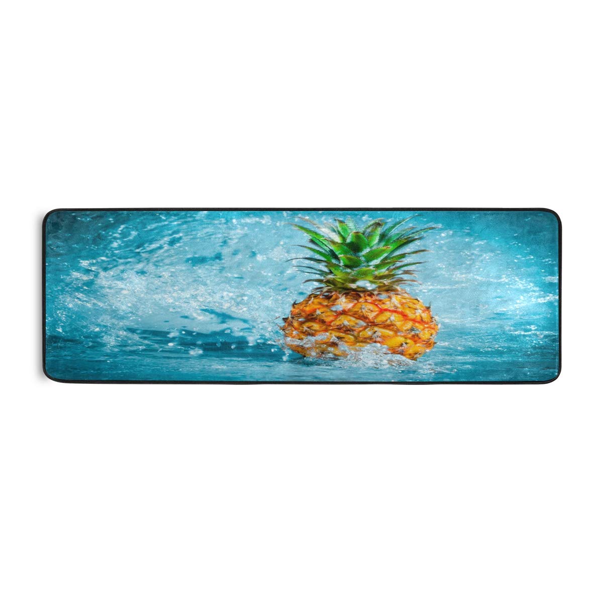 ALAZA Funny Pineapple Fruit Water Collection Area Mat - Non-Slip Absorbent Rug for Living Room, Bedroom, Kitchen - 2' x 6' - Perfect for Bathroom, Poolside, and Entryway Decor