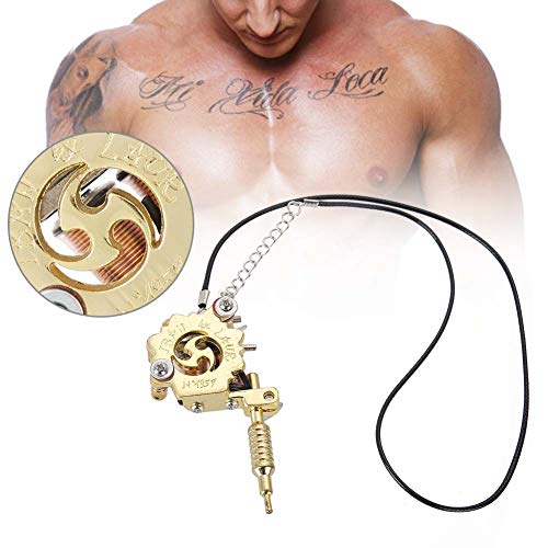 Mini Tattoo Machine Pendant Necklace - Real Reels Alloy Jewelry for Tattoo Artists & Enthusiasts - Perfect for Tattoo Kits, Fashion Accessories & Bag Decorations