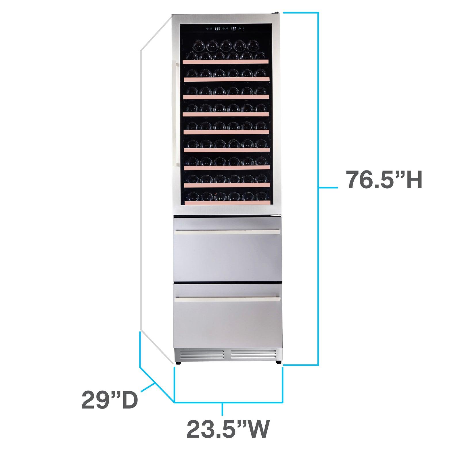 Avanti WCDD108E3S 108 Bottle Elite Series Wine Cooler - Dual Zone Temperature Control, Quiet Operation - Perfect for Home Bars, Restaurants, and Wine Cellars