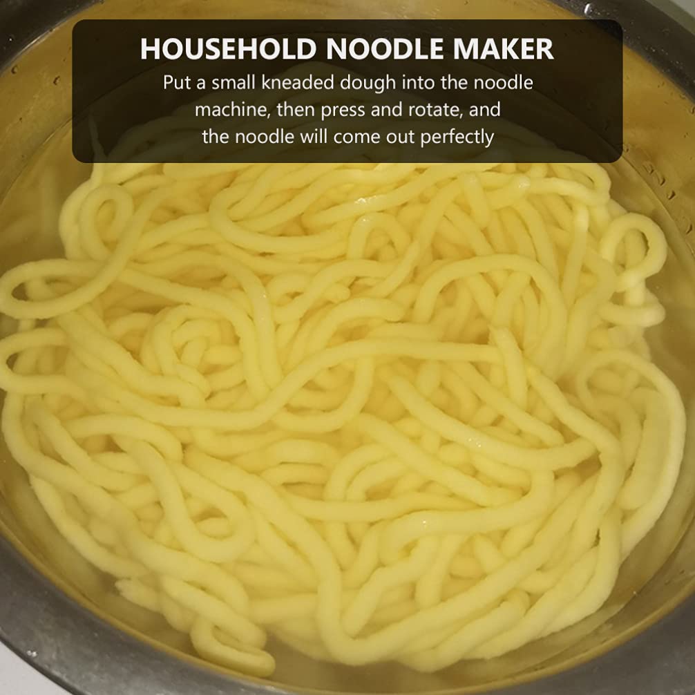 Stainless Steel Manual Pasta Maker & Noodle Press Machine - Hand Operated Pasta Roller for Homemade Spaghetti, Dumplings, Veggie Spirals - Perfect for Italian Cuisine & Asian Noodle Dishes
