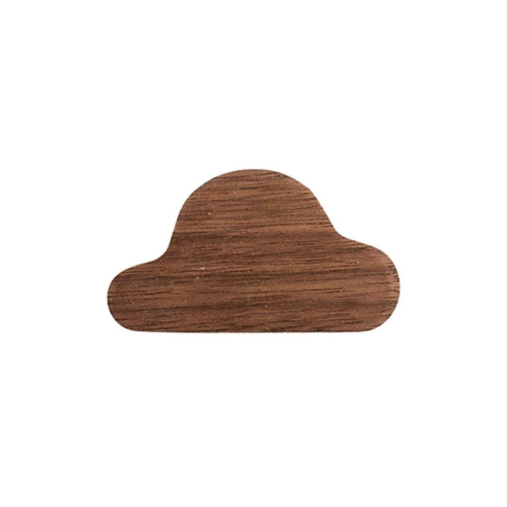 Boealzhl 1PC/2PC Wooden Key Holder with Magnet - Natural Beech & Black Walnut Wall Mount Key Hanger, Cloud Design Home Decor Key Rack Hook for Entryway, Bedroom, or Office Organization (02)