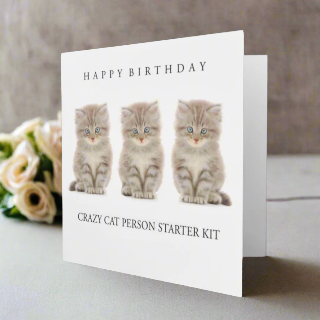 Cat Lover Starter Kit - Perfect Birthday Gift for Cat Owners | Funny Cat-Themed Greeting Card for Cat Enthusiasts