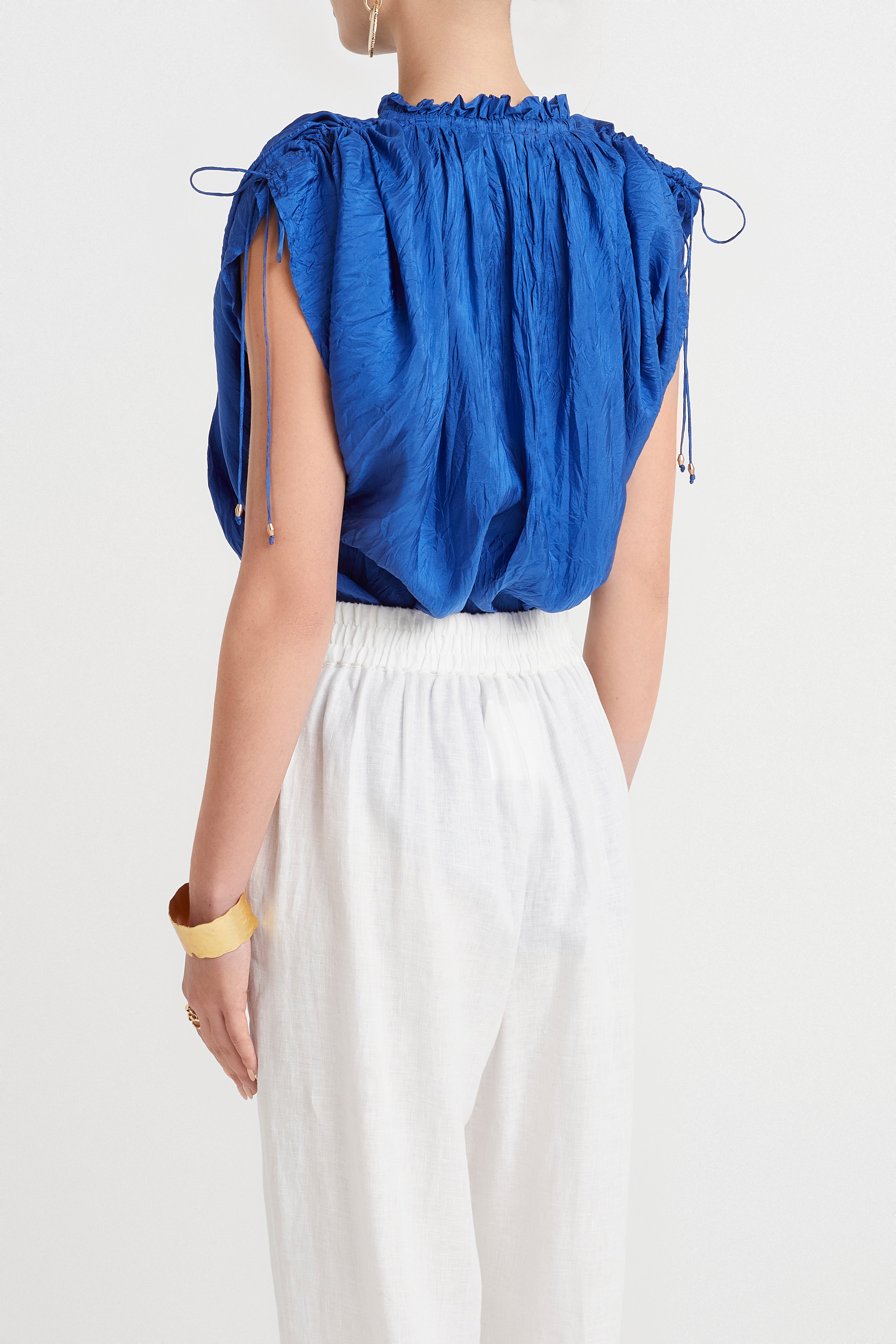 Husk Delphi Top in Cobalt Blue - Stylish Women's Fashion Blouse for Casual Wear, Office & Date Nights