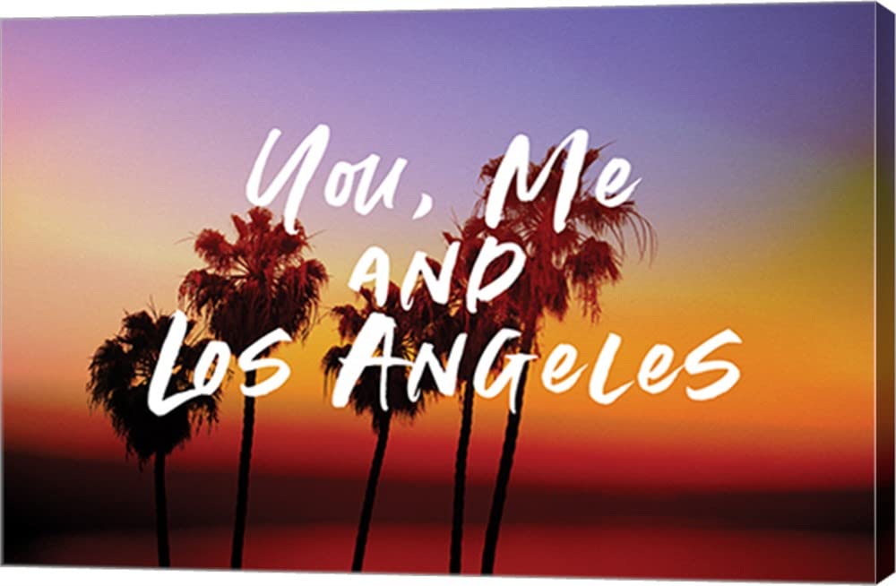 You, Me, Los Angeles by Linda Woods - 30x20 Inch Canvas Wall Art, Gallery Wrapped Modern Painting - Perfect for Living Room, Bedroom & Office Decor