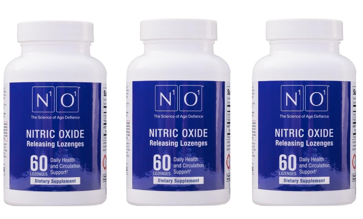 Nitric Oxide Lozenges for Heart Health Support - Blood Flow, Oxygenation & Blood Pressure Dietary Supplement - 180 Count - Boost Energy & Performance for Athletes & Active Lifestyles
