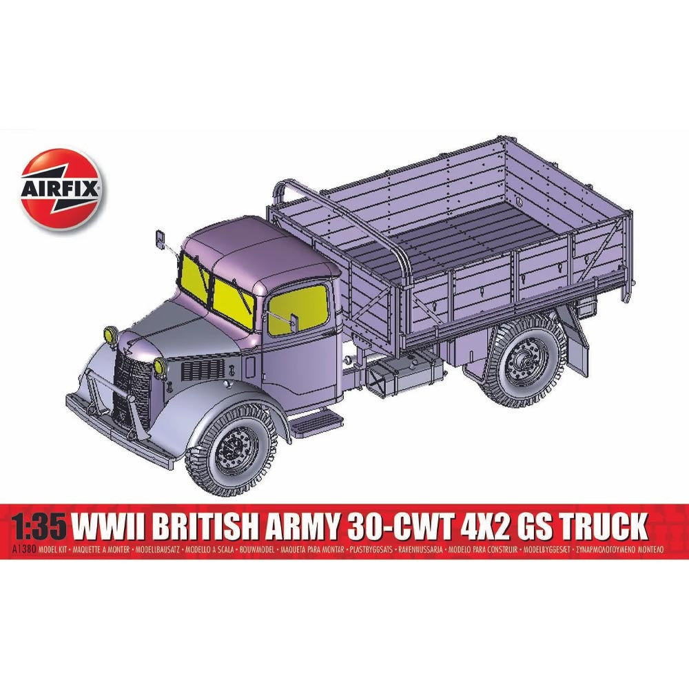 Airfix 1380 1/35 Scale WWII British Army 30cwt 4x2 G.S. Truck Military Vehicle Model Kit - Perfect for History Enthusiasts & Scale Model Collectors