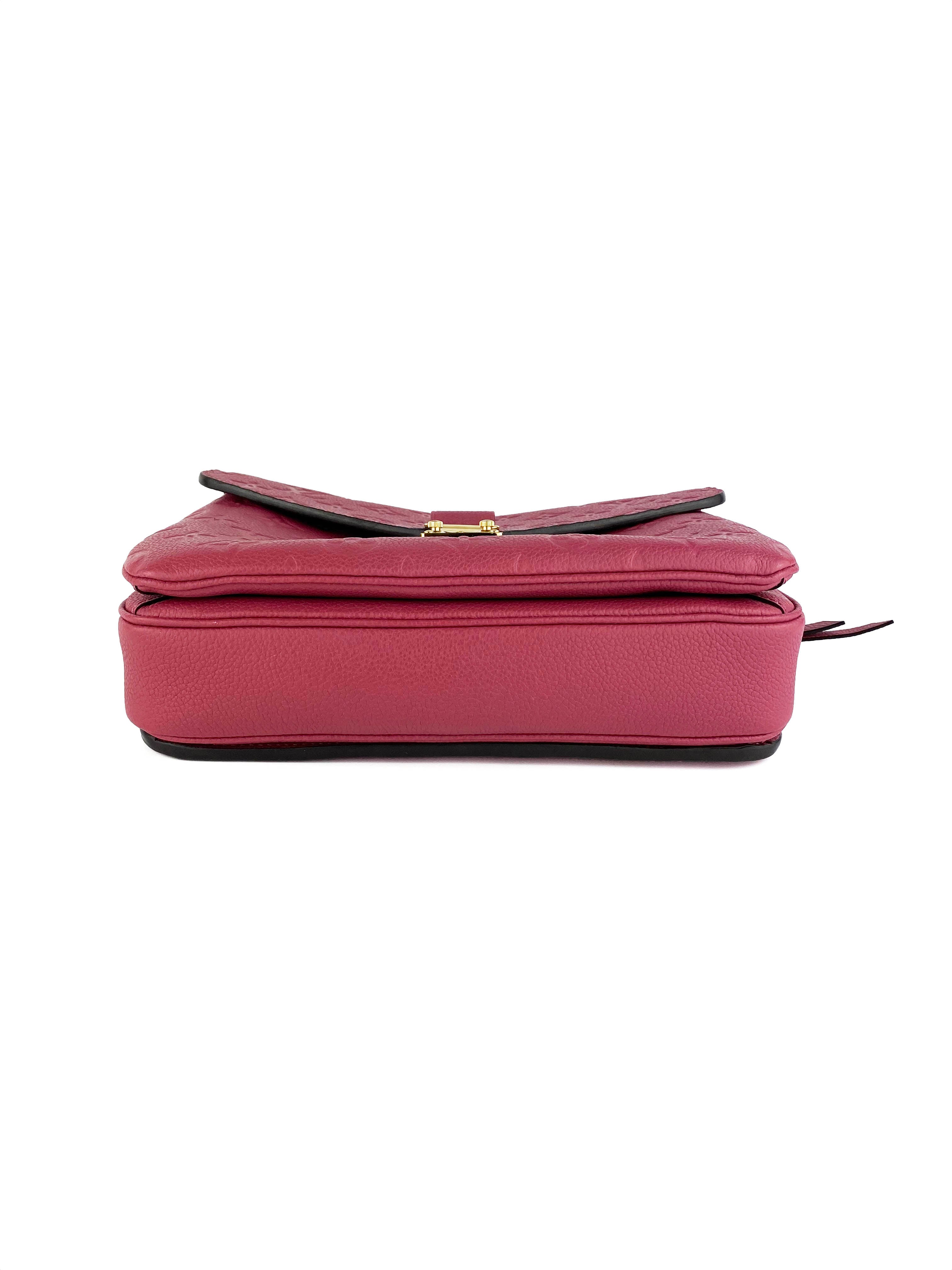Louis Vuitton Pochette Metis Empreinte Leather Crossbody Bag in Rose Bruyere - Luxury Designer Handbag for Women, Perfect for Work, Travel & Everyday Use