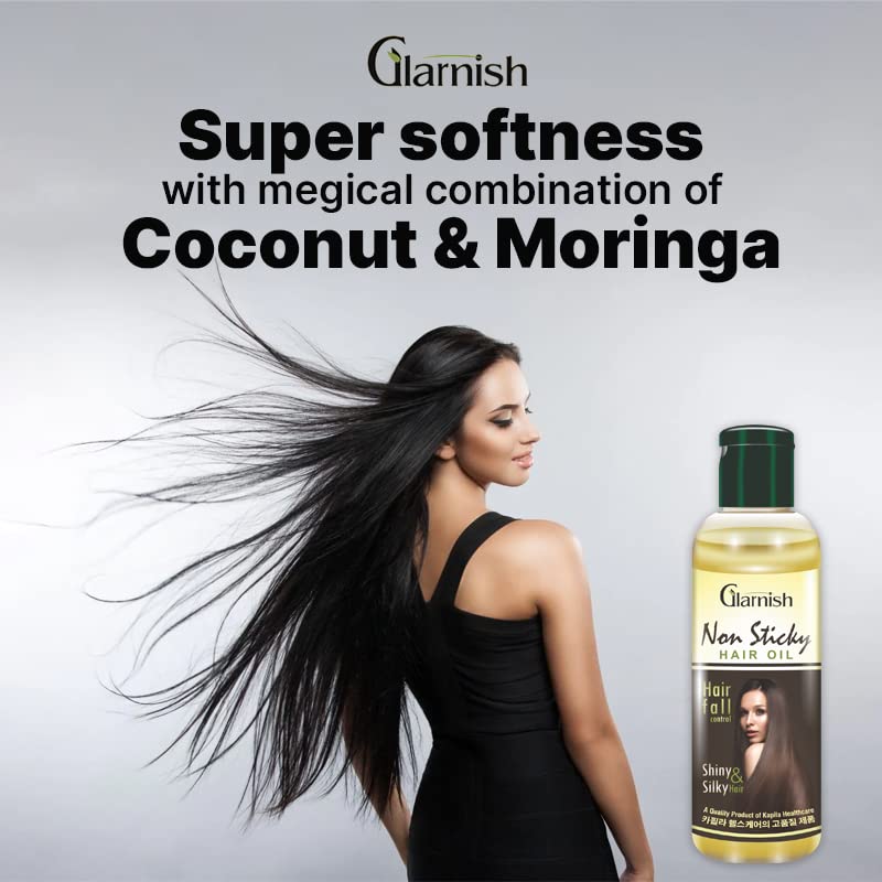 Glarnish Non-Sticky Hair Oil for Shiny Strong Hair - 100ml | Natural Hair Growth Treatment for Dry Damaged Hair | Perfect for Daily Use, Styling & Scalp Care