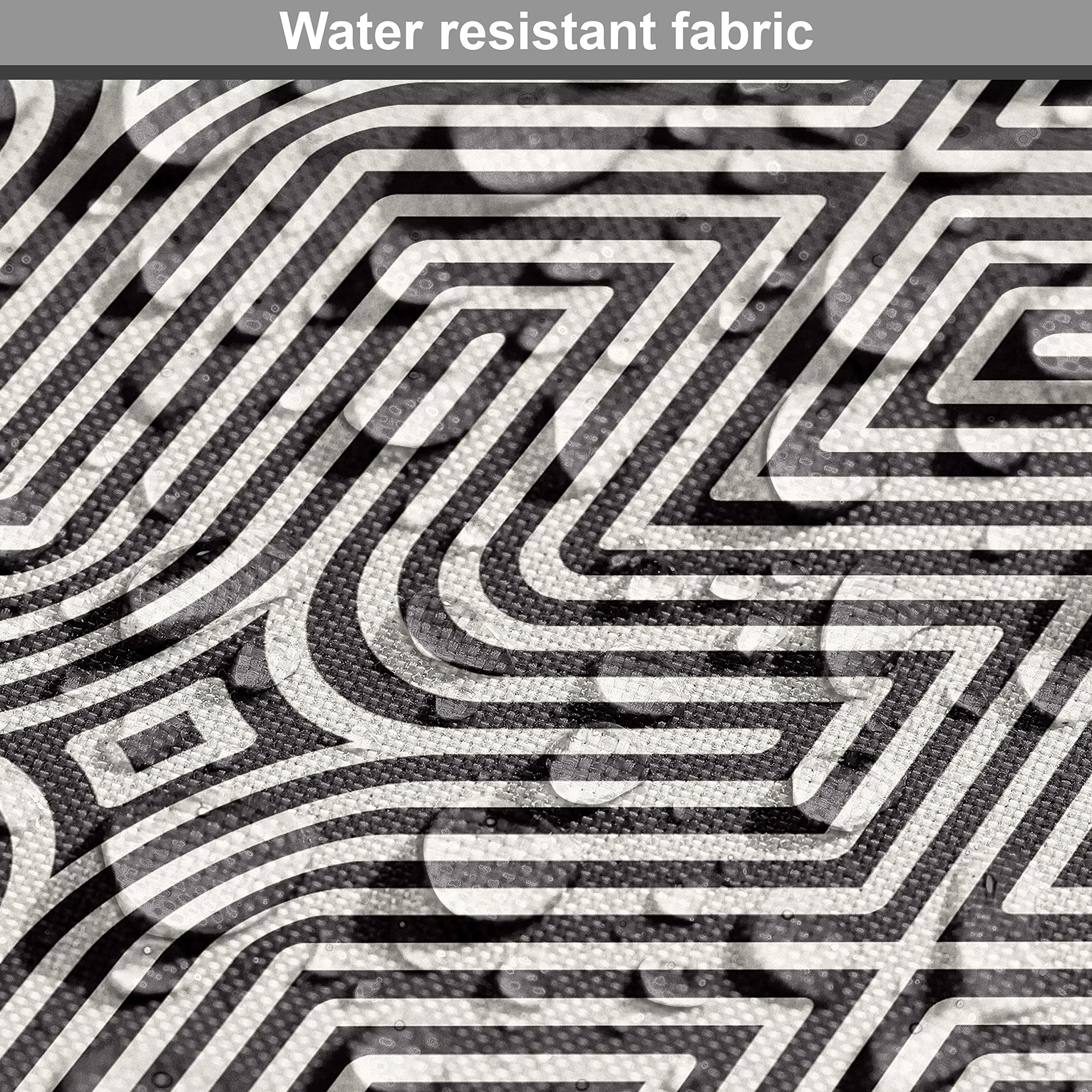 Ambesonne Abstract Fabric by The Yard - Optical Illusion Inspired Modern Geometric Upholstery Fabric for Sofa, Curtains & Home Decor (10 Yards, Dark Grey & Eggshell) | Perfect for DIY Projects, Furniture Makeovers & Wall Hangings