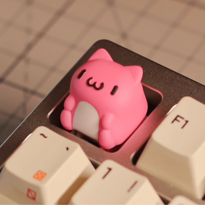 Custom Naughty Cat Resin Keycaps - Personalized Cute & Creative Keycaps for Mechanical Keyboards - Perfect for Gamers, Typists & Cat Lovers