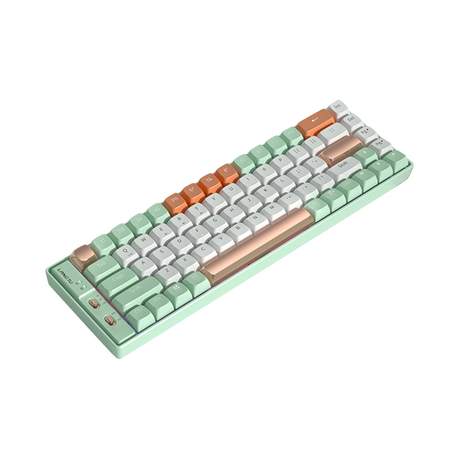 3 Modes 66% Compact Mechanical Gaming Keyboard - 69 Key Mini RGB Backlit with Red Switches, PBT Keycaps, Type-C - Perfect for Gaming & Office Work | Ideal for Esports, Programming & Daily Typing