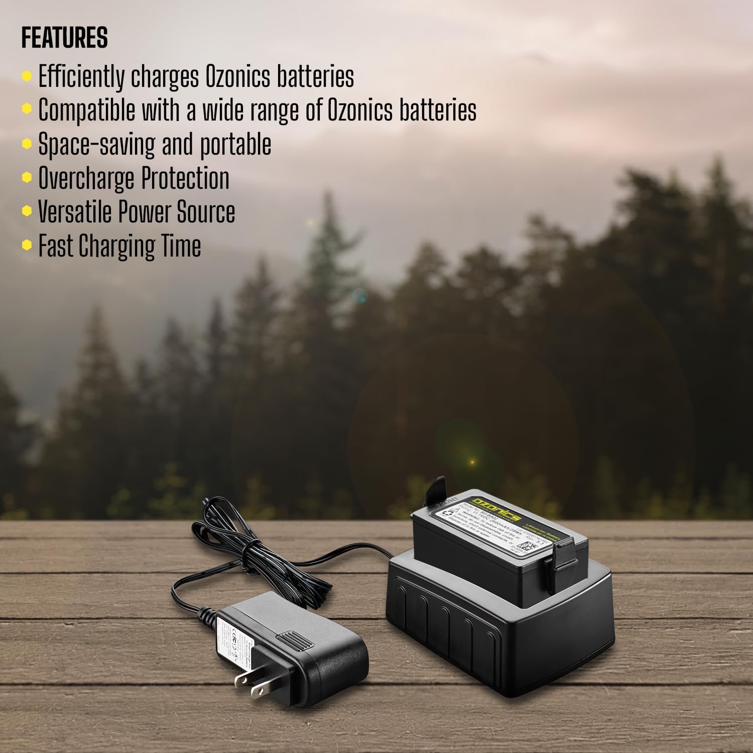 Ozonics HR230 HR200 HR150 Battery Charger (SG-SBC01) - Fast Charging for Gen One Standard (SG-BA02) & Gen Two XL (SG-BA02XL) Hunting Batteries | Smart Charging Tech | Ideal for Trail Cameras & Hunting Gear Power Supply