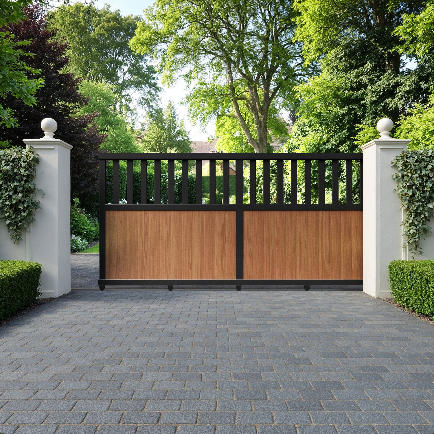 Bramble Aluminum Sliding Straight Top Driveway Gate - Heavy Duty Security Gate for Residential & Commercial Use - Perfect for Driveways, Farms, and Industrial Properties