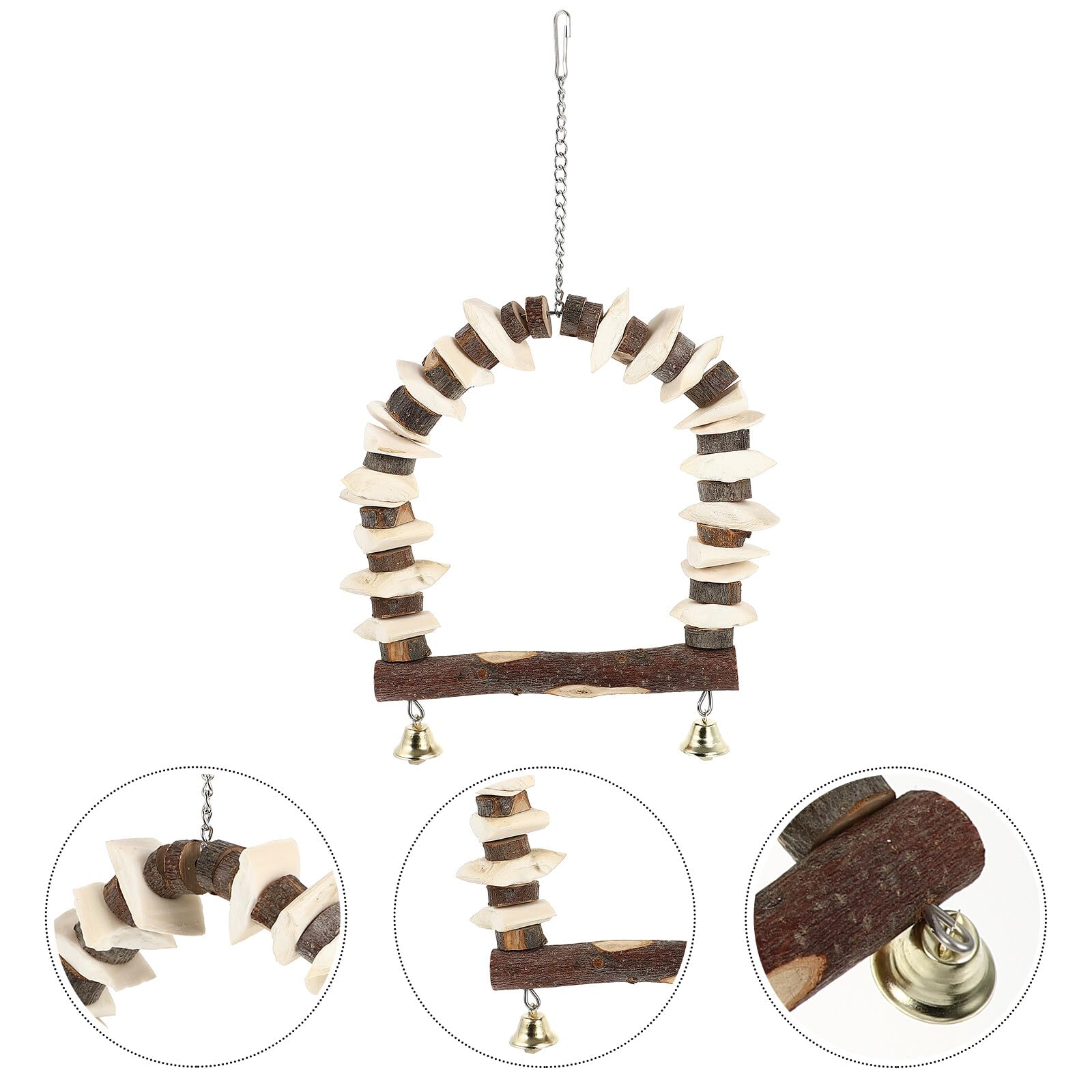 Colorful Parrot Swing Chewing Toy - Hanging Bird Bite Toy for Parakeets, Cockatiels & Lovebirds - Perfect for Cage Entertainment & Beak Exercise