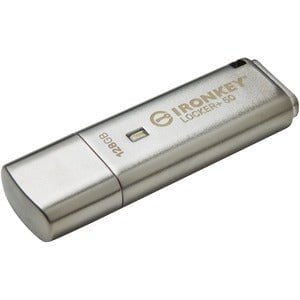 128GB USB 3.2 Flash Drive with 256-bit AES Encryption - Secure IronKey Locker+50 for Business Data Protection, Military-Grade Security & Portable Storage - Ideal for Sensitive Files, Financial Documents & Corporate Use