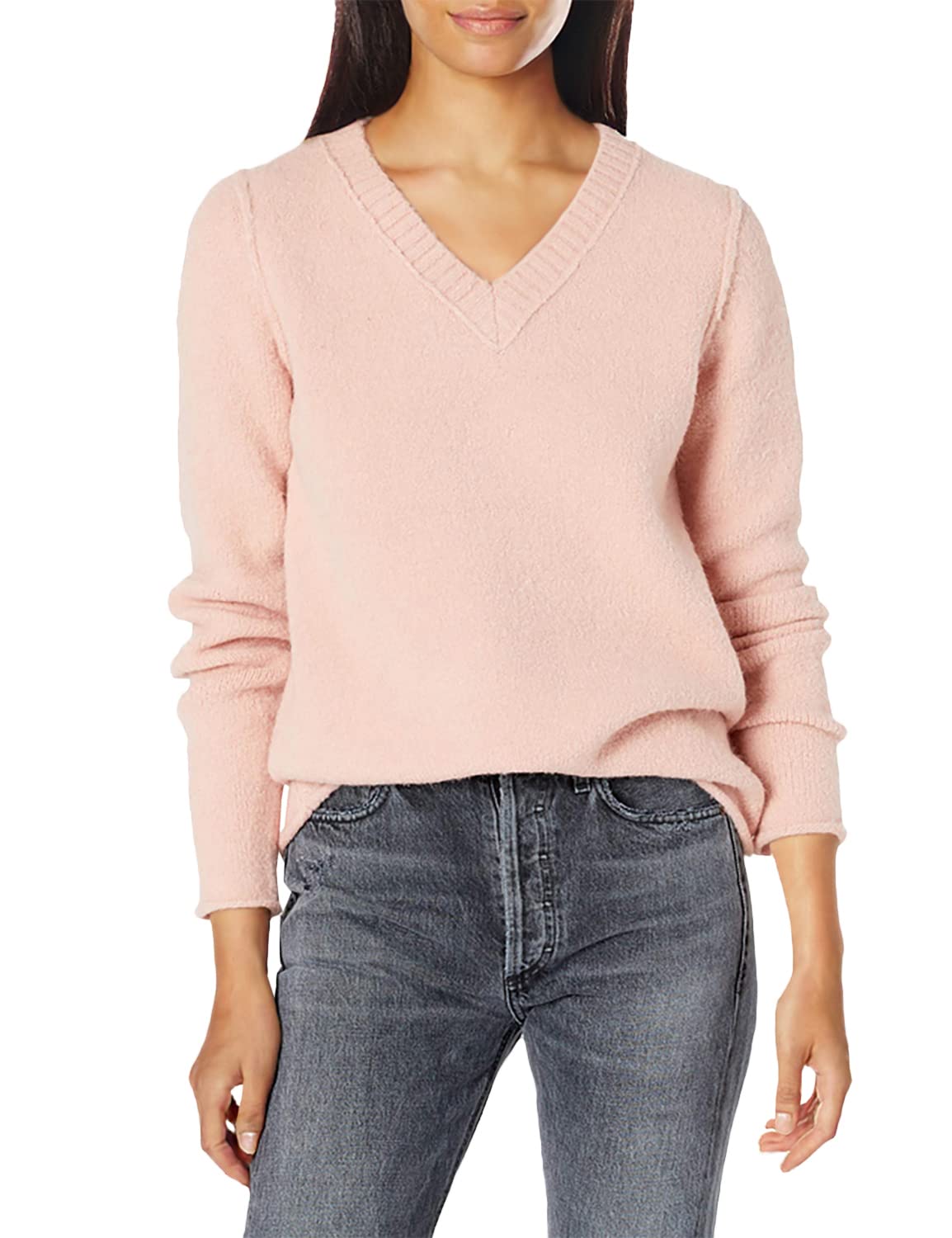 Women's Cable Knit V-Neck Sweater - Soft Cozy Pullover for Fall & Winter - Perfect for Office, Date Night & Casual Outfits