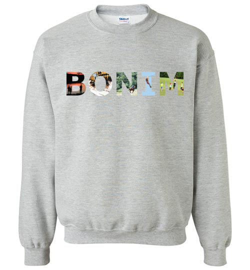Bonim Crewneck Sweatshirt with Embroidered Logo - Soft Cotton Pullover for Men & Women - Perfect for Casual Wear, Gym & Outdoor Activities