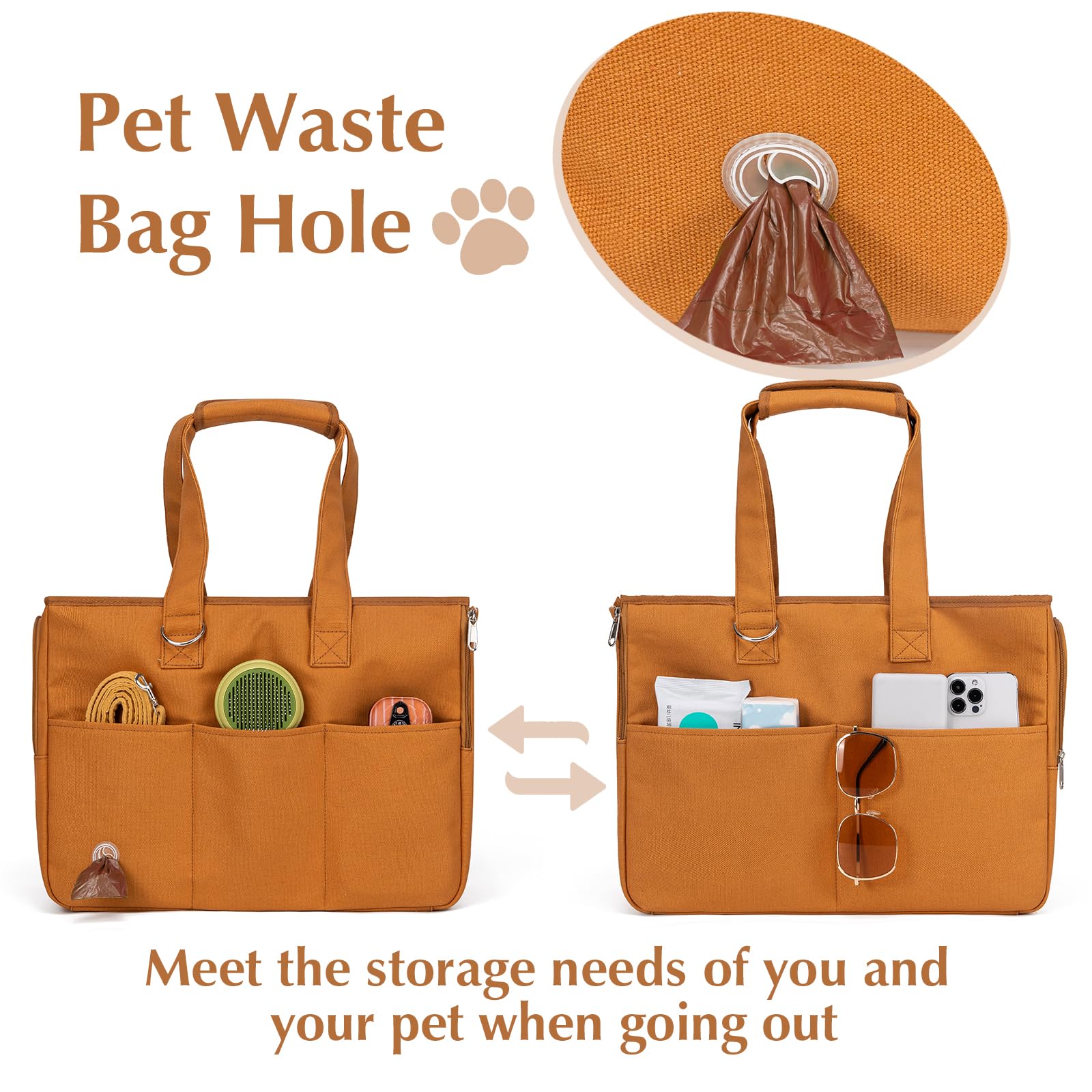 Portable Dog Carrier for Small Dogs & Cats - Breathable Soft Pet Carrier with 5 Large Pockets | Ideal for Travel, Outdoor Walking, Shopping & Vet Visits